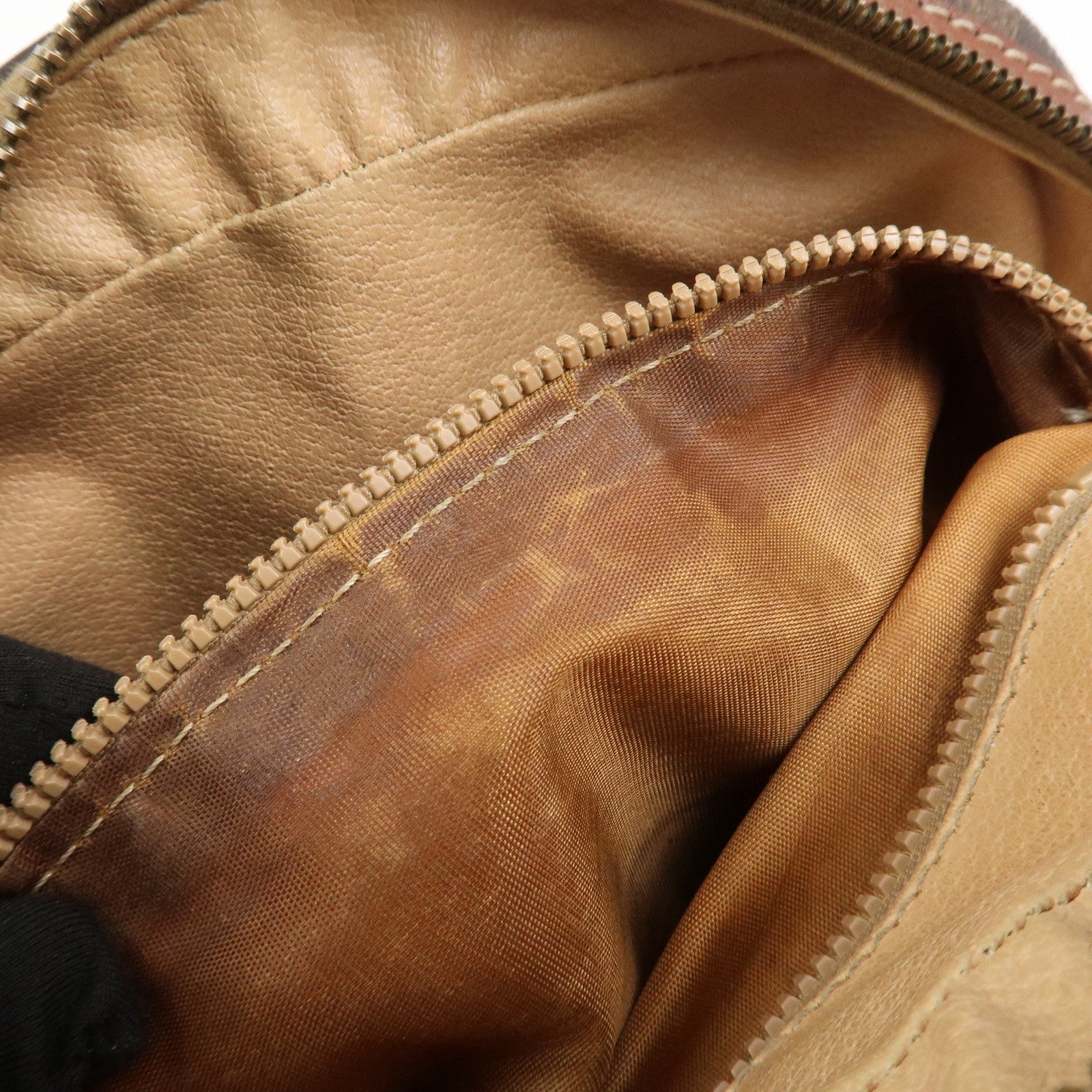 CELINE Macadam PVC Leather Shoulder Bag Brown Gold HDW