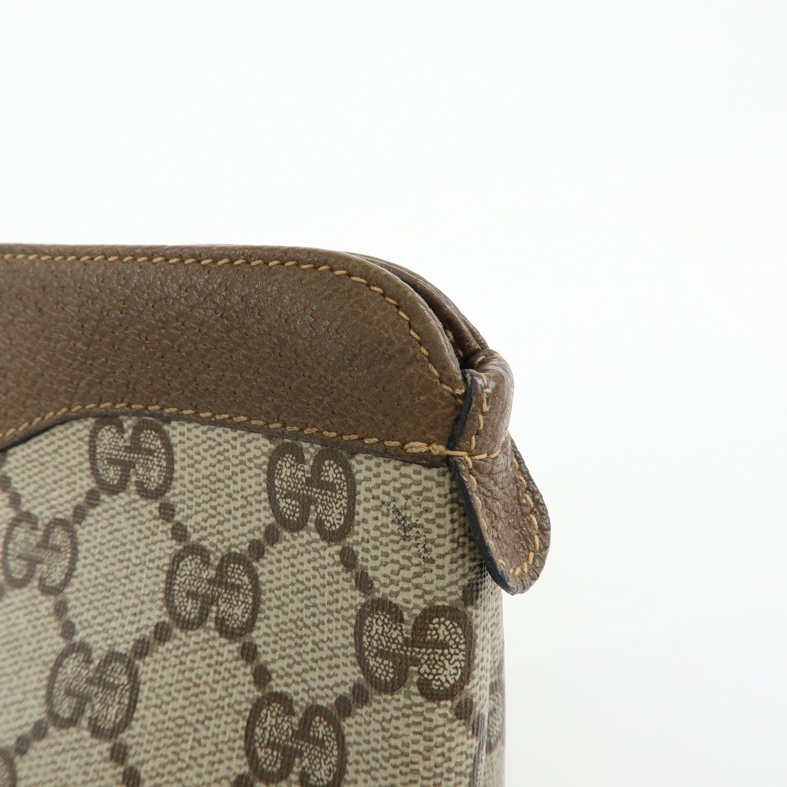 GUCCI Old Gucci GG Supreme PVC Leather Cosmetic Pouch 89.01.020