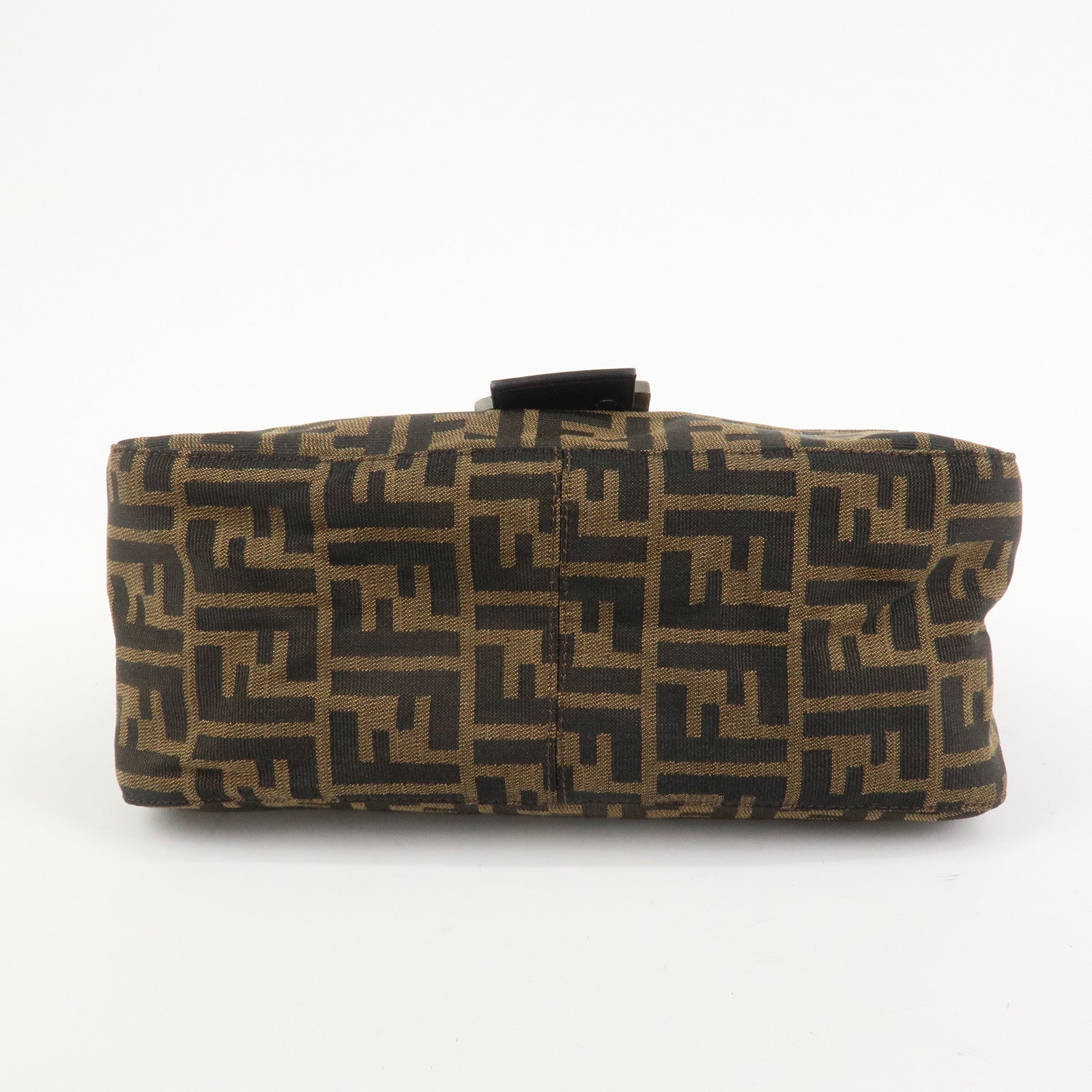 FENDI Zucca Mamma Baguette Canvas Shoulder Bag Brown Black 26325