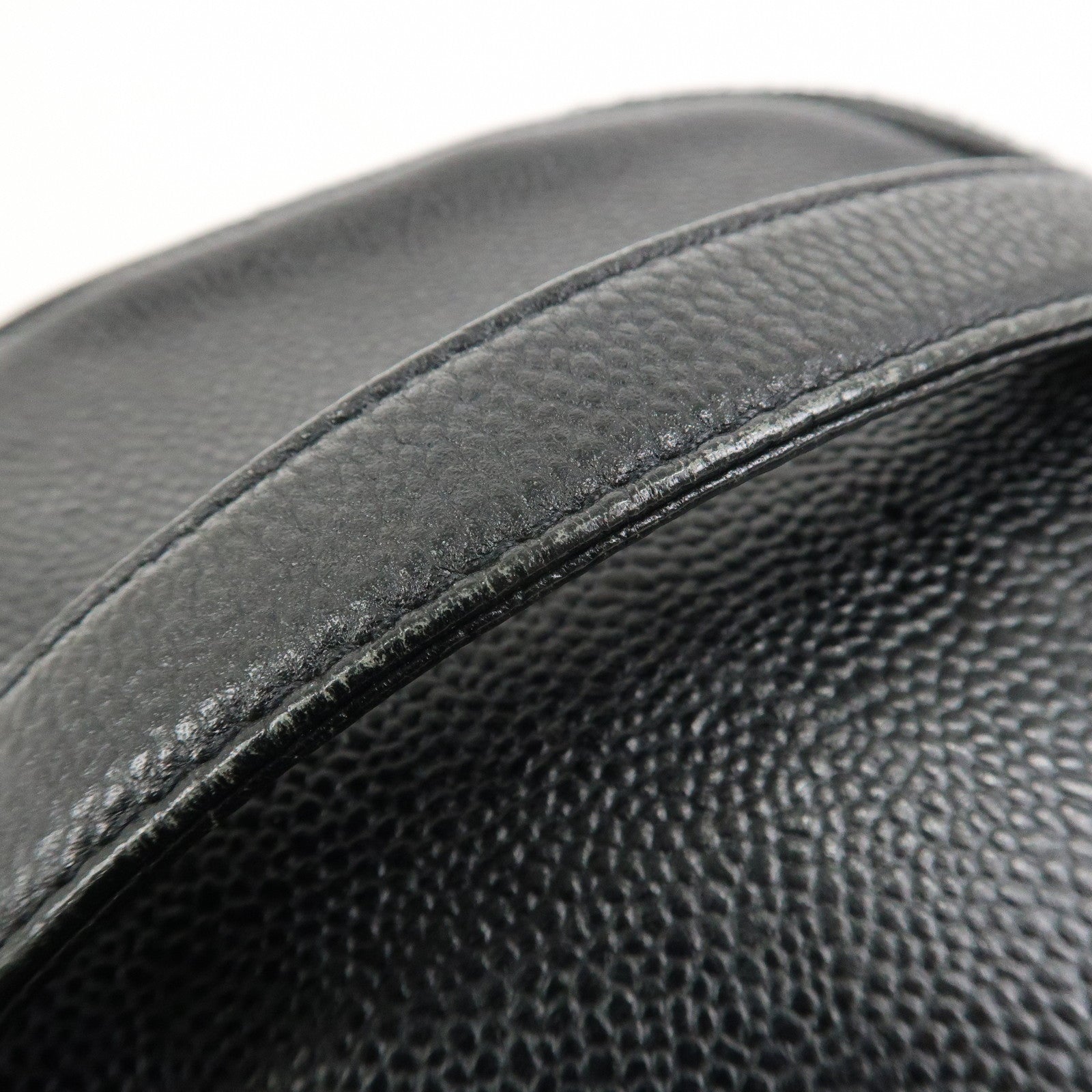 CHANEL Caviarskin COCO Mark Vanity Bag Hand Bag Black A01997