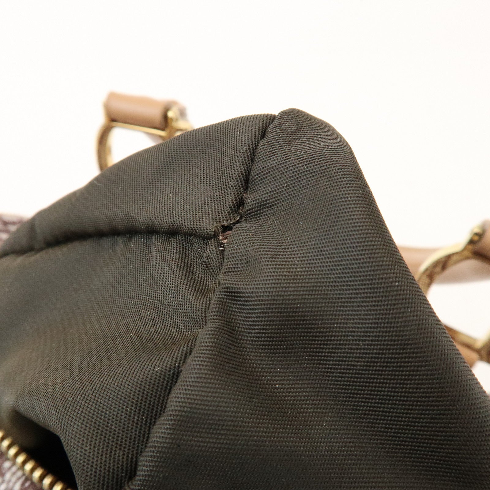 Christian Dior Trotter Jacquard Canvas Leather Mini Boston Hand Bag