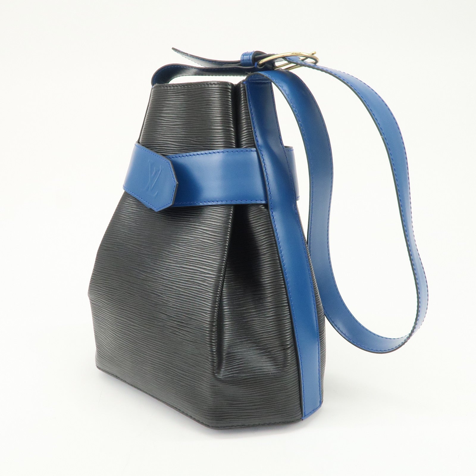 Louis Vuitton Epi Leather Sac de Paul Shoulder Bag Noir Tredo Blue