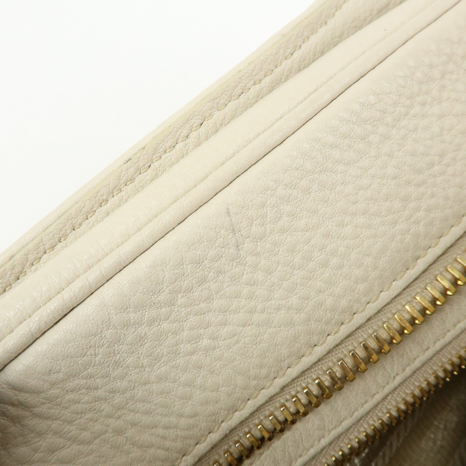 PRADA Vitello Daino Leather Hand Bag Ivory BL0804