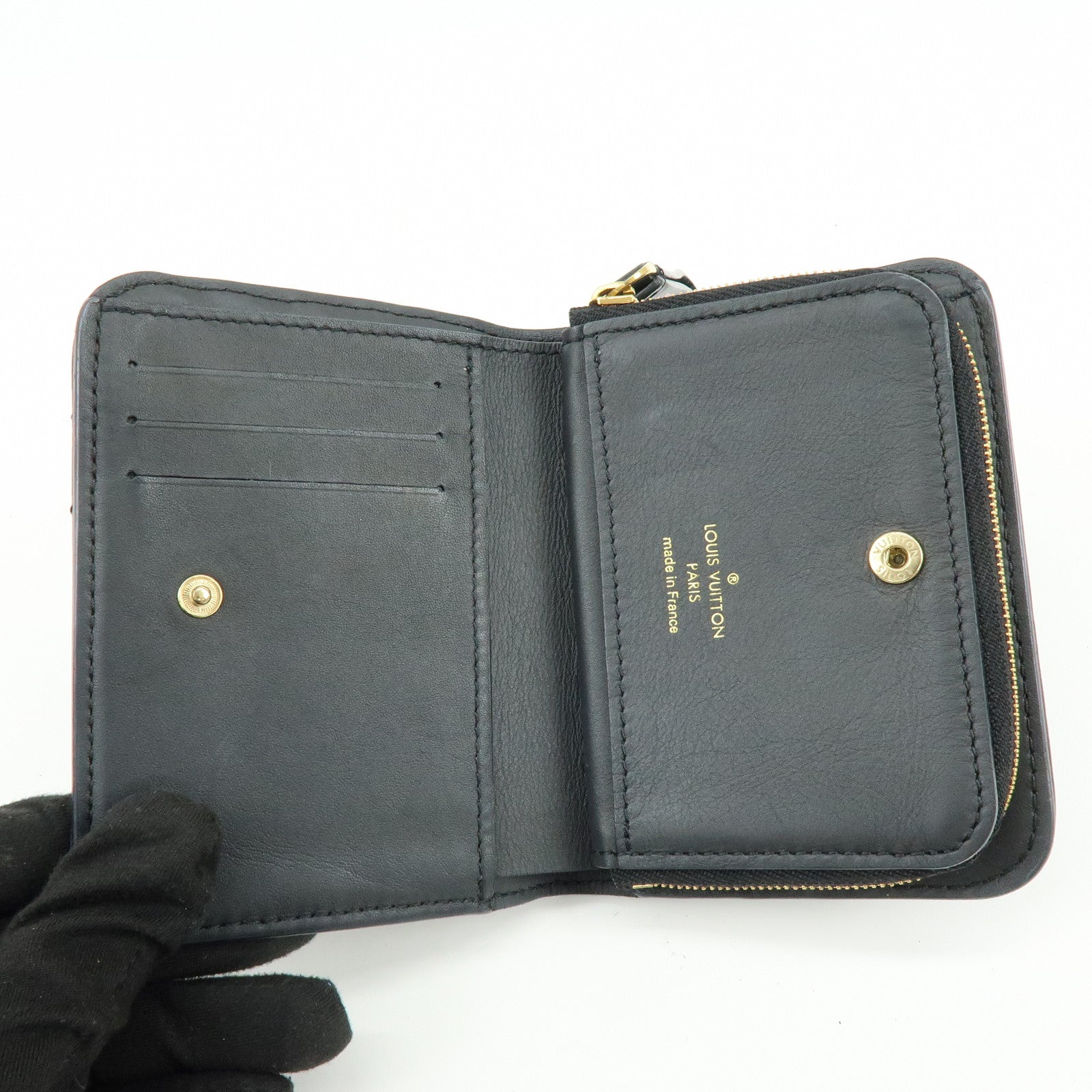 Louis Vuitton New Wave Leather Zippy Compact Wallet Noir M63789