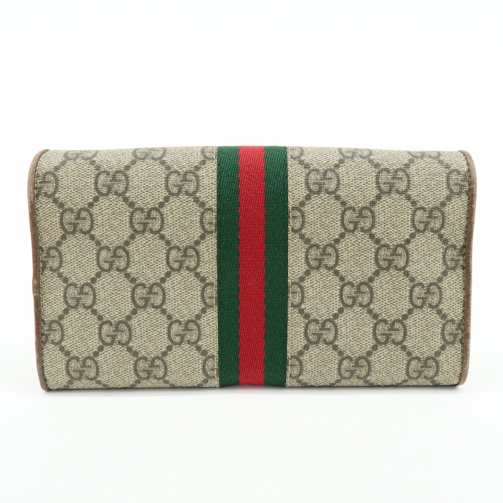 GUCCI Ophidia Sherry GG Supreme Leather GG Chain Wallet 546592