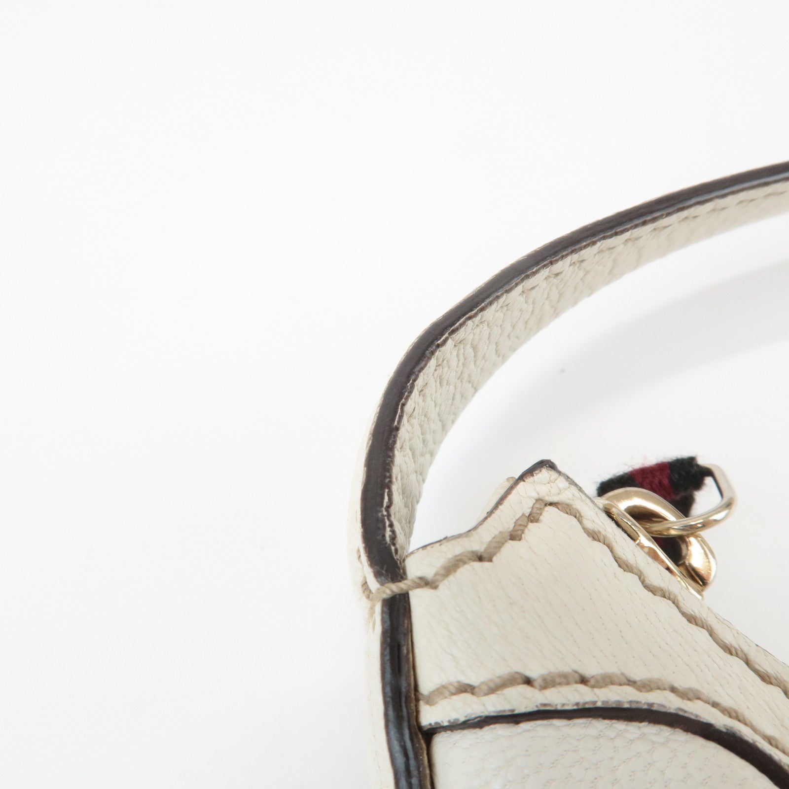 GUCCI Sherry Princy Leather Shoulder Bag White 162882 Used