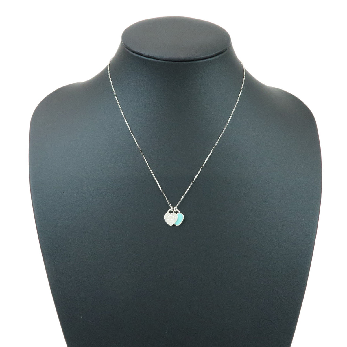 Tiffany & Co Return to Tiffany Mini Double Heart Tag Necklace SV925