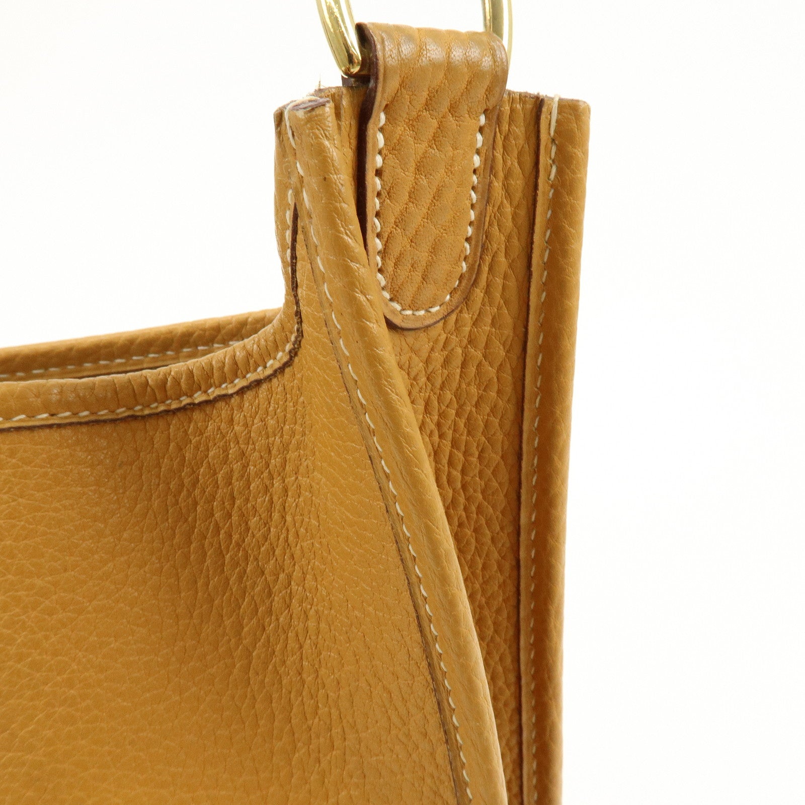 HERMES Evelyne 1GM Taurillon Clemence Shoulder Bag ◯Y Stamped Brown