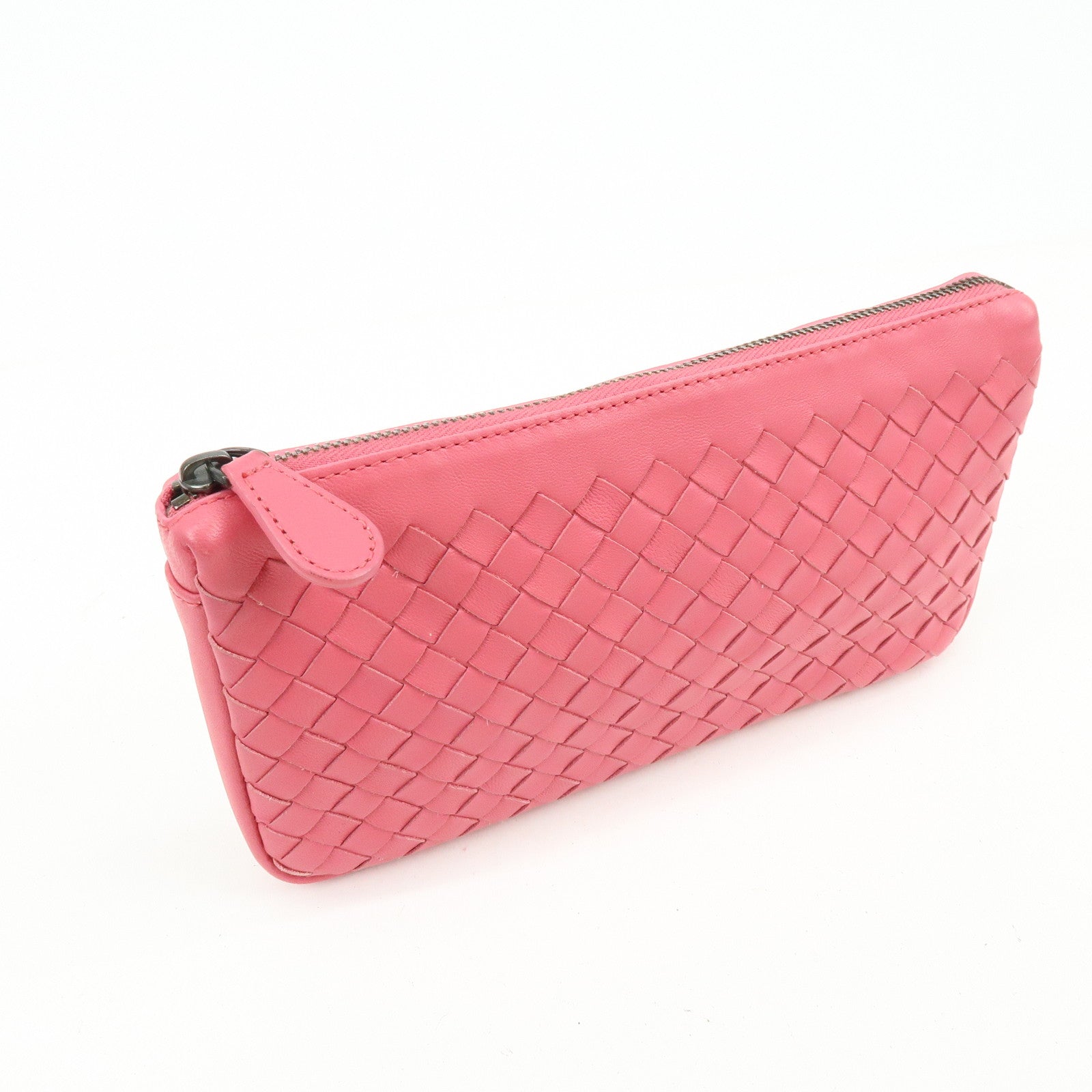 BOTTEGA VENETA Intrecciato Leather Pouch Cosmetic Pouch Pink 233810