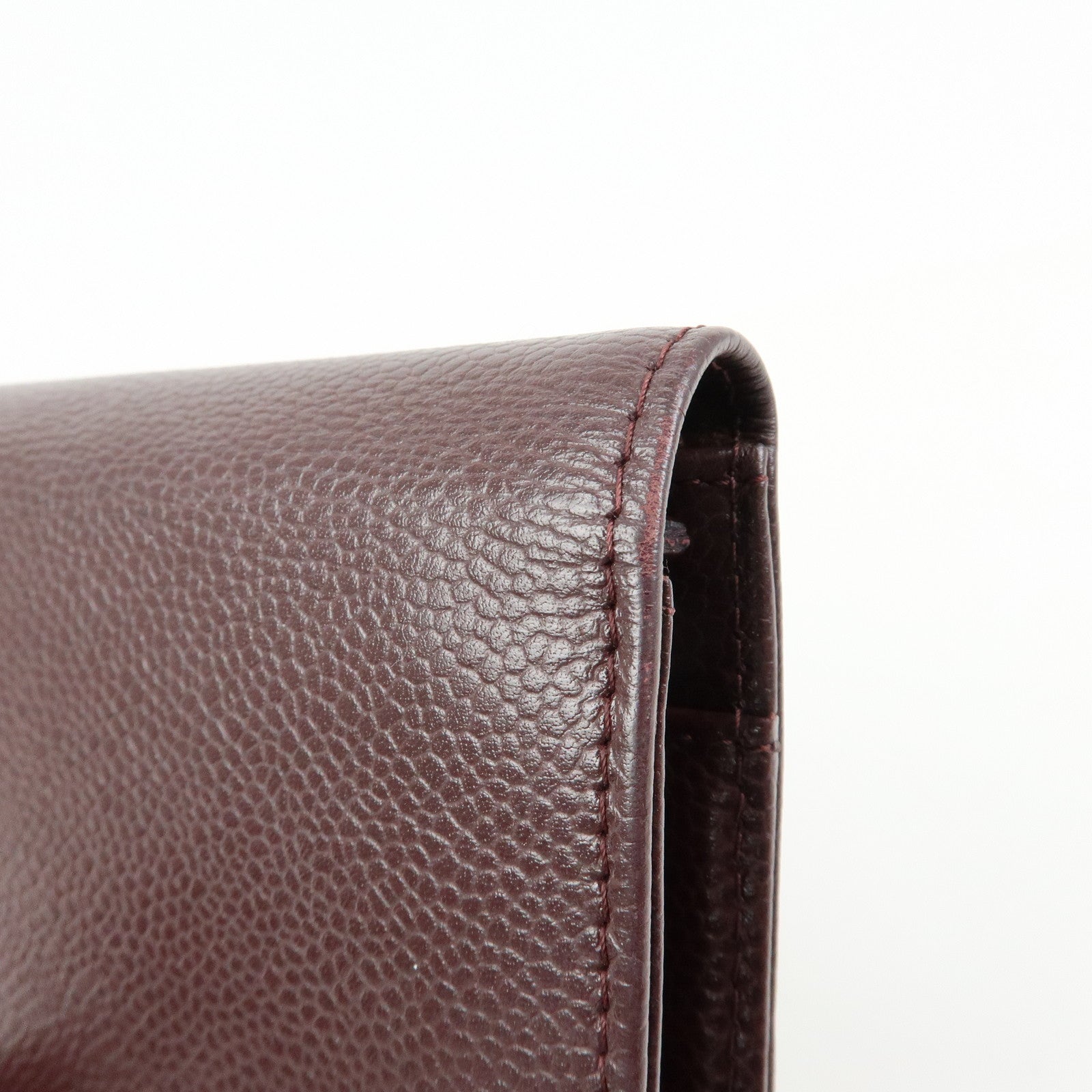 CHANEL COCO Mark Caviarskin Flap Bi-fold Long Wallet Brown