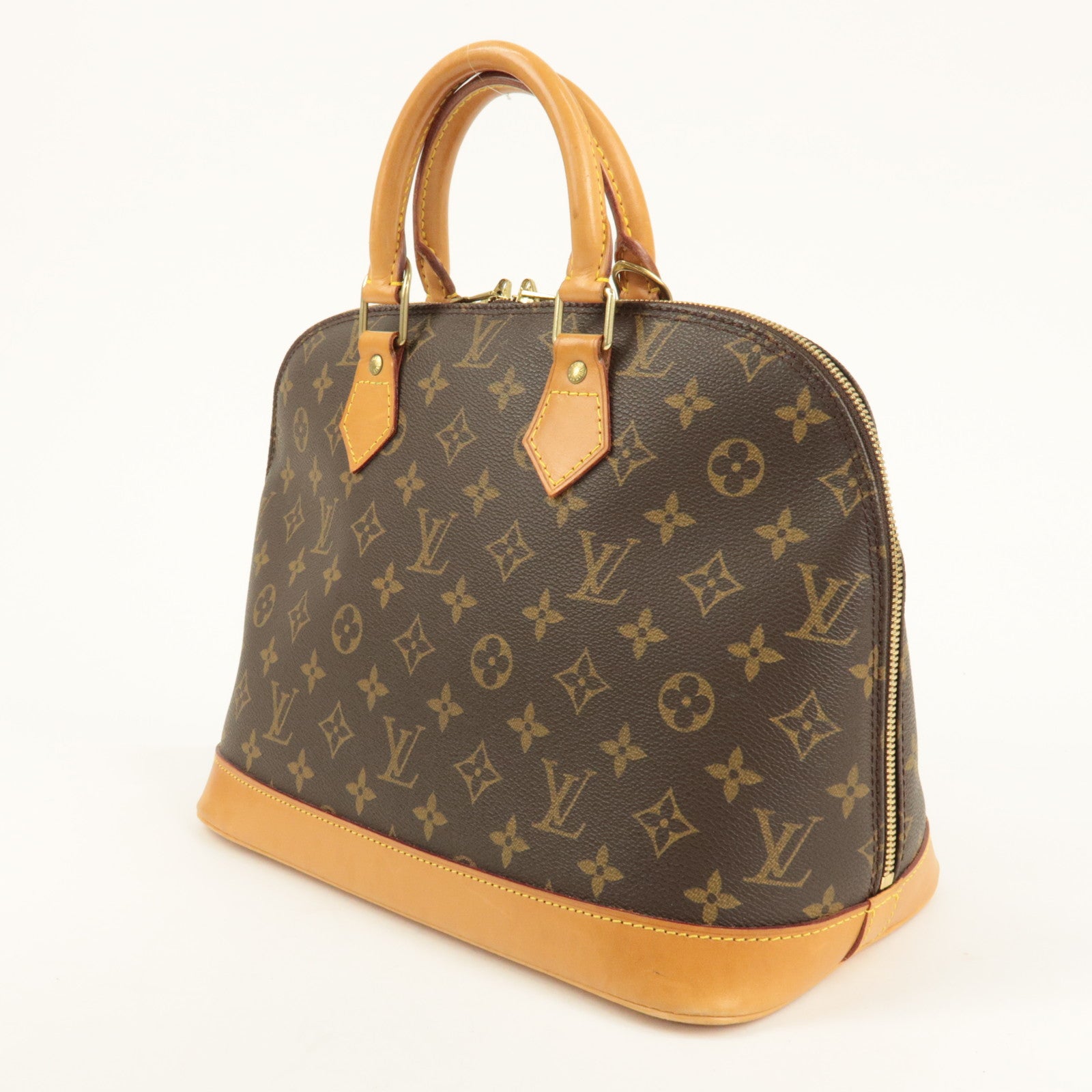 Louis Vuitton Monogram Alma Hand Bag Brown M51130 Used