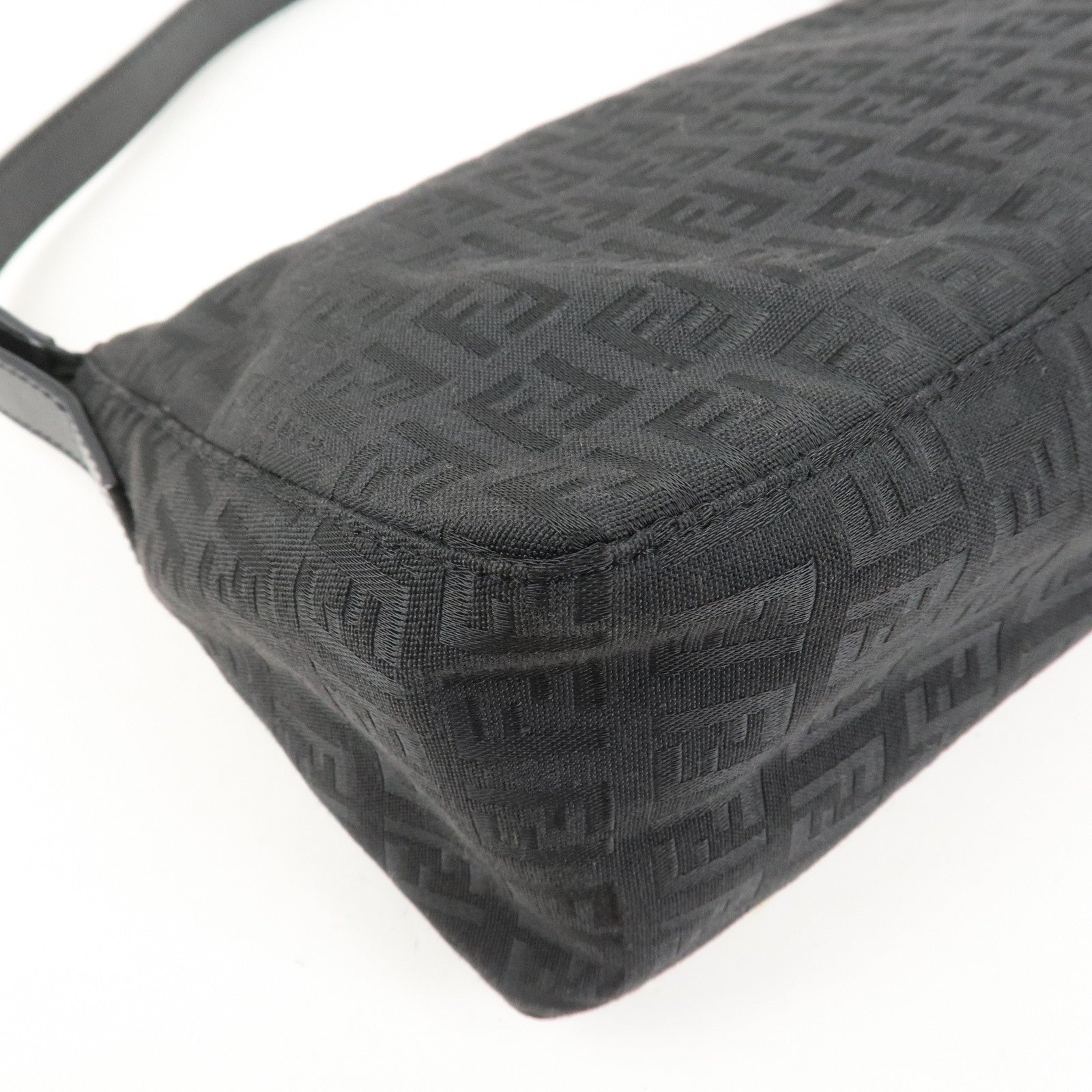 FENDI Zucchino Shoulder Bag Hand Bag Black 8BR444