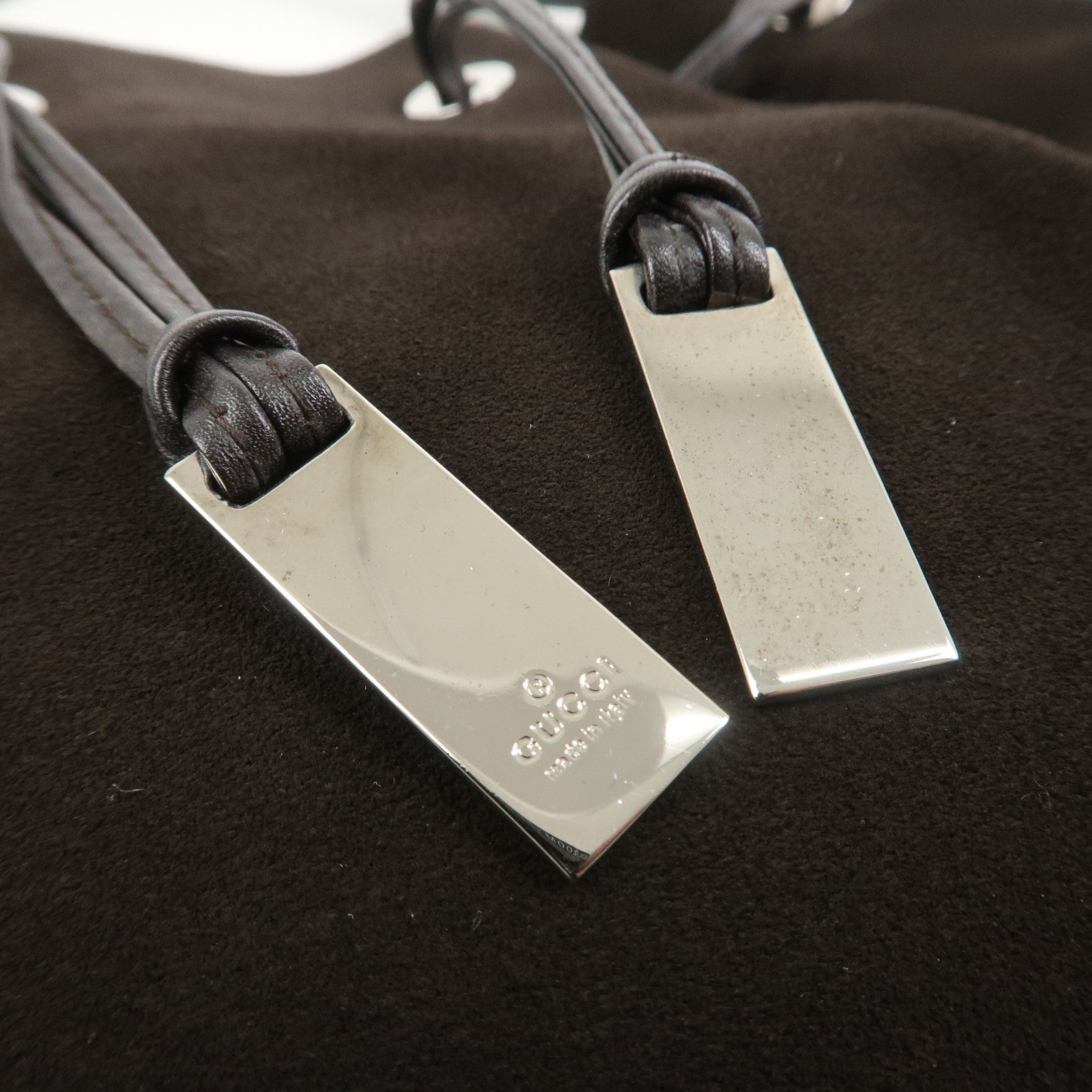 GUCCI Suede Leather Shoulder Bag Dark Brown 001・4030