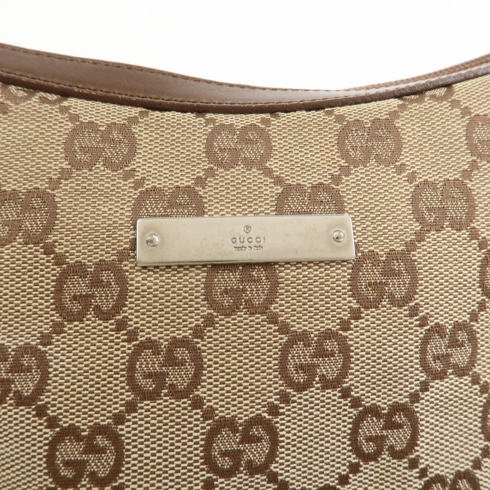 GUCCI GG Canvas Leather Shoulder Bag Crossbody Bag Brown 019.0433