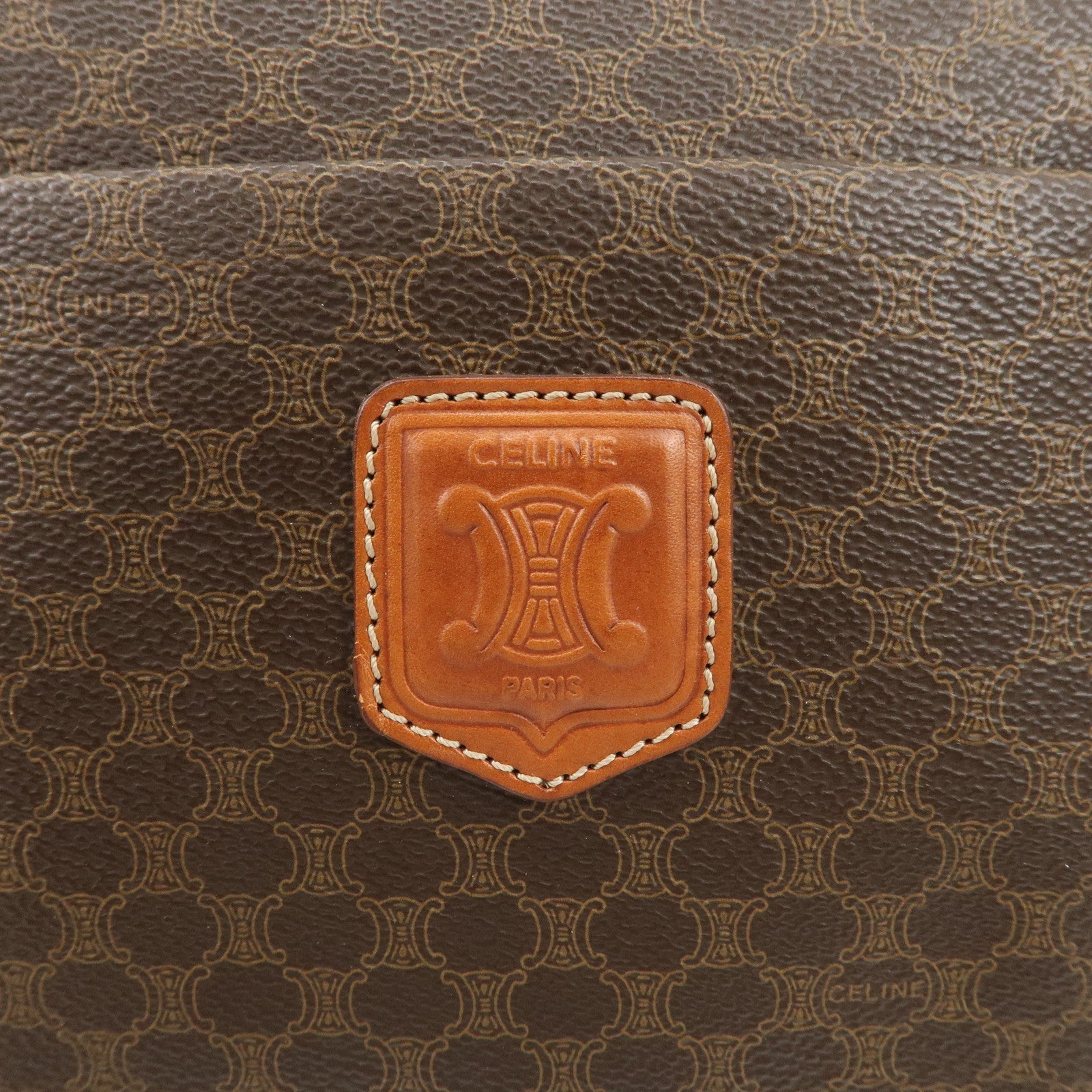 CELINE Macadam PVC Leather Tote Bag Shoulder Bag Brown