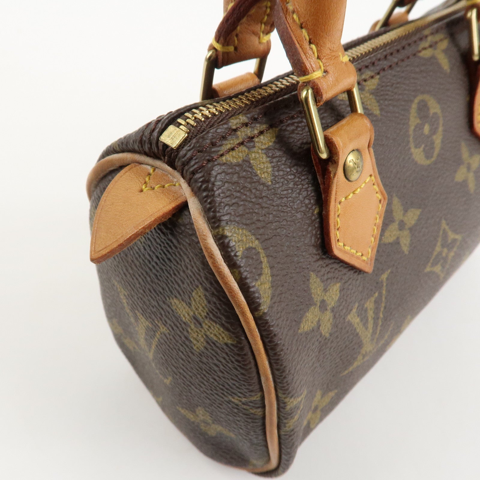 Louis Vuitton Monogram Canvas Mini Speedy Hand Bag Brown M41534 Used