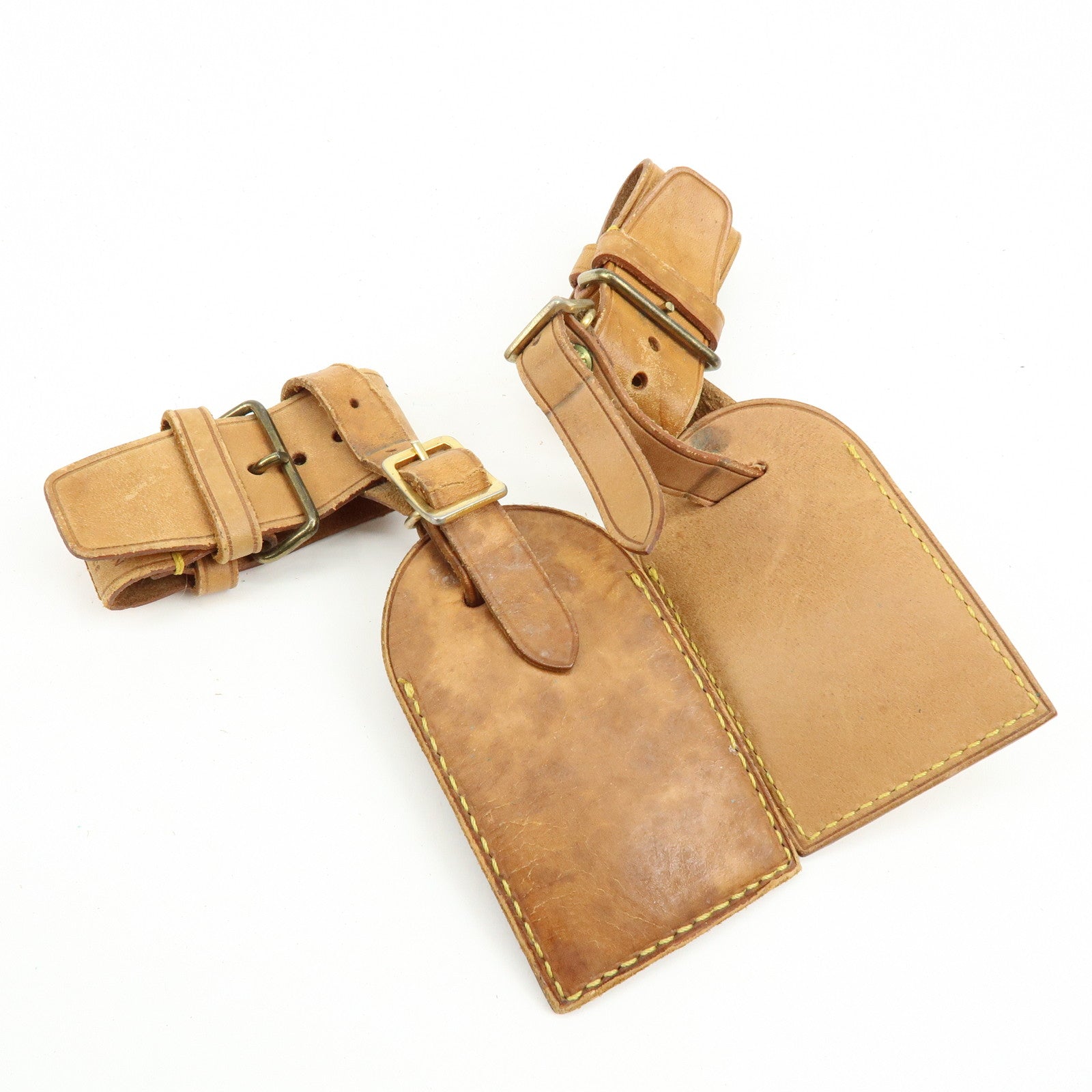 Louis Vuitton Set of 10 Leather Name Tag & Poignet Natural