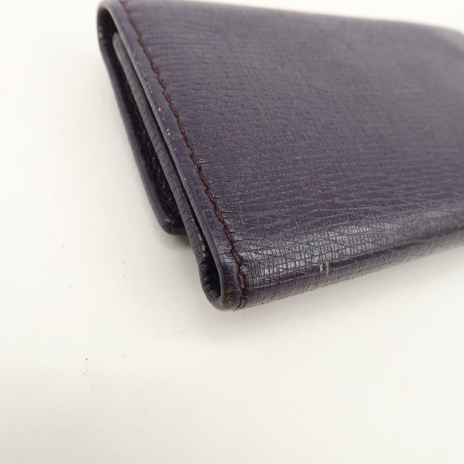 GUCCI Interlocking G Leather 6 Rings Key Case Purple 309706