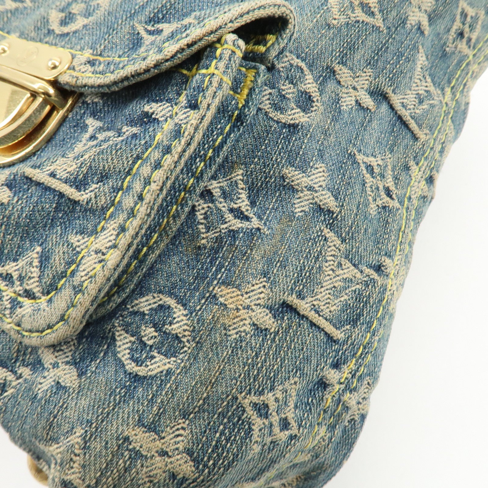 Louis Vuitton Monogram Denim Baggy GM Shoulder Bag Blue M95048