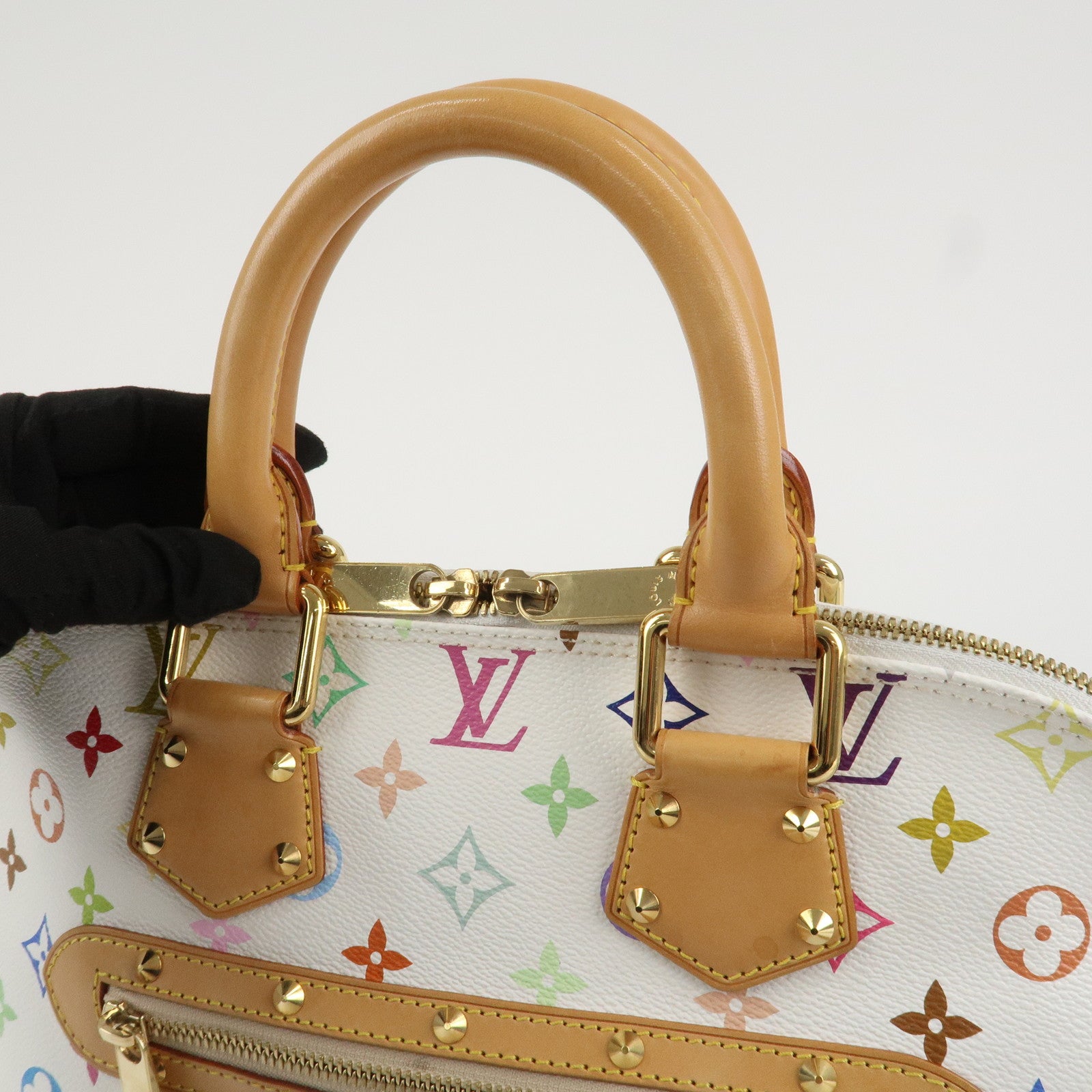 Louis Vuitton Monogram Multicolor Alma Hand Bag Blanc M92647 Used