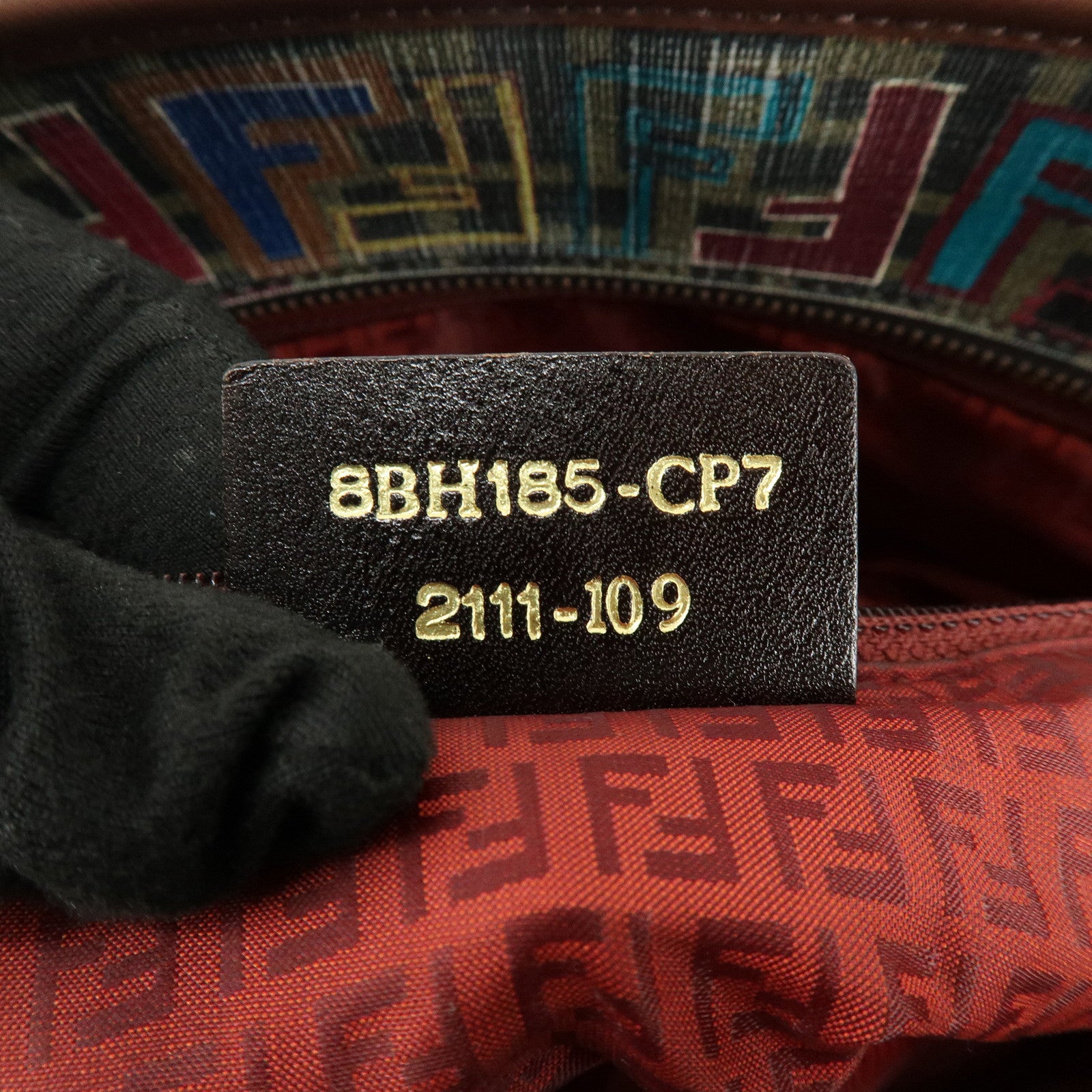 FENDI Zucca PVC Patent Leather Tote Bag Brown Multicolor 8BH185