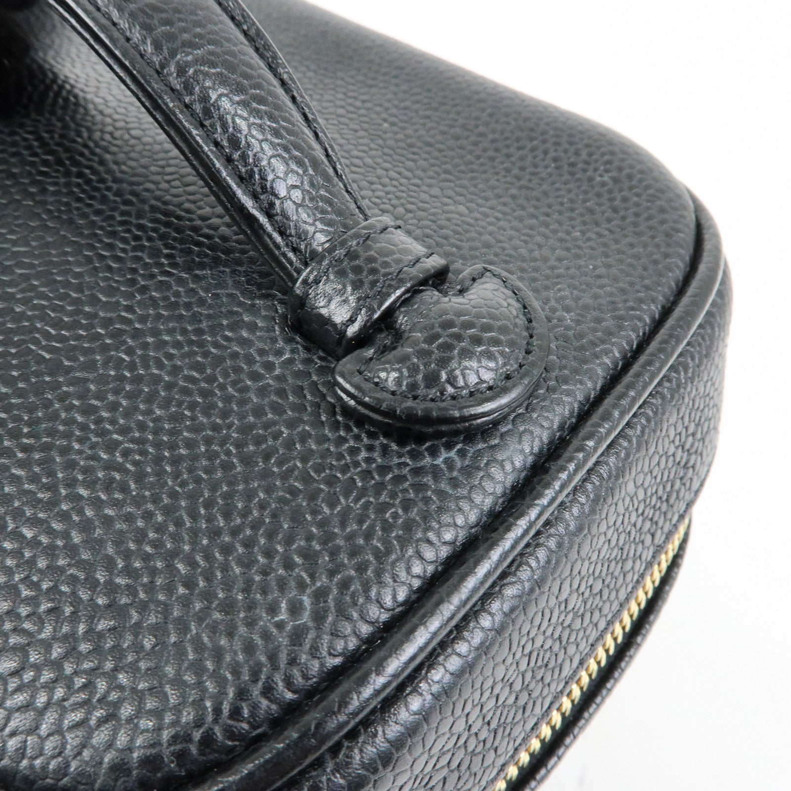 CHANEL COCO Mark Caviarskin Vanity Bag Hand Bag Black A01998