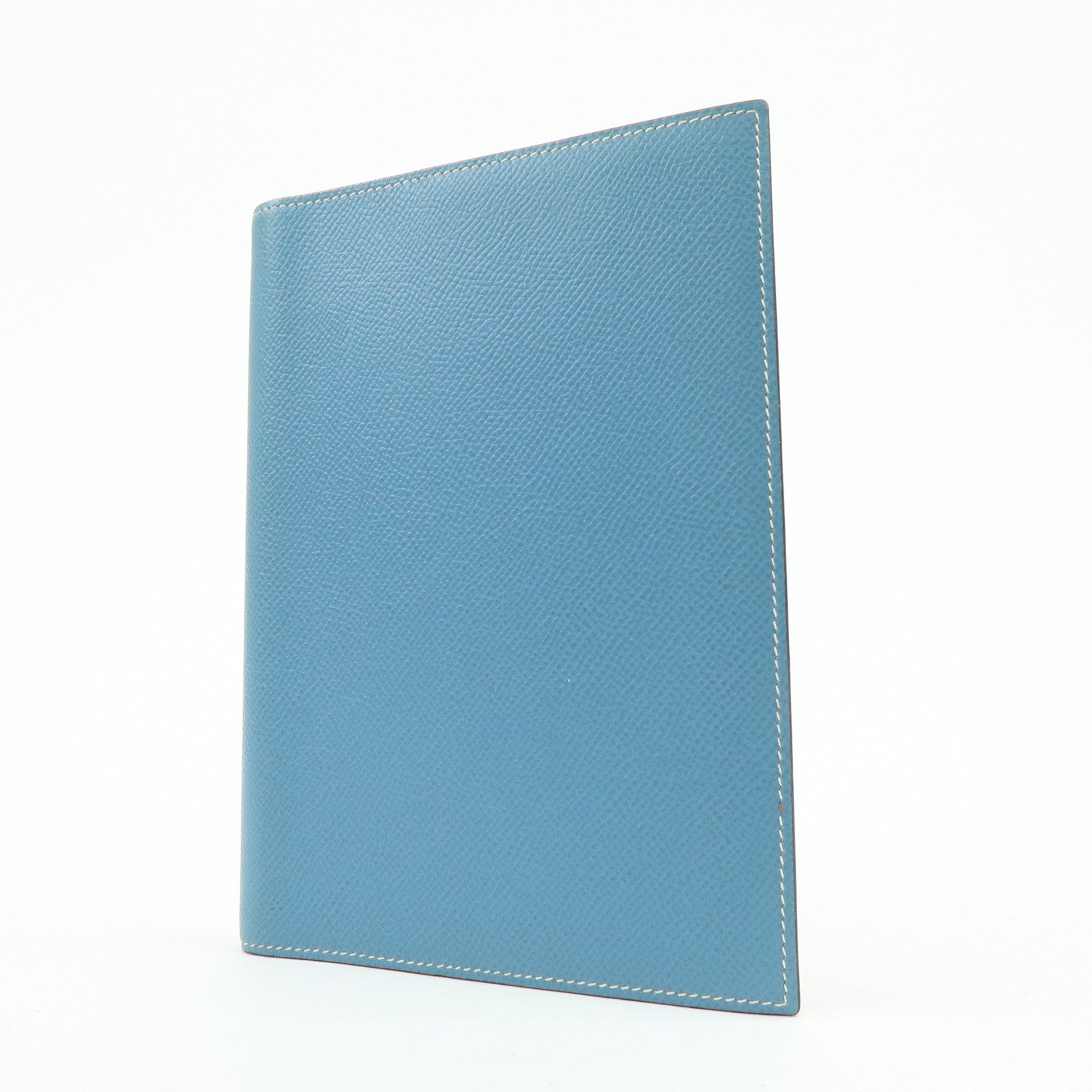 HERMES Globe Trotter Veau Epsom Planner Cover □H Stamped Blue Jean