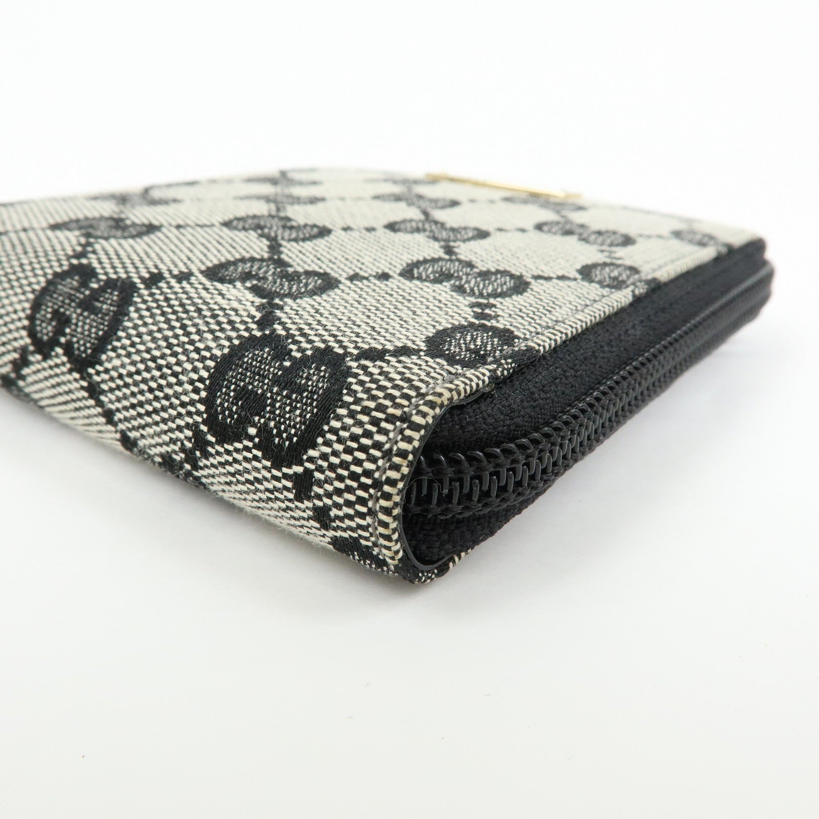 GUCCI GG Canvas Zippy Round Compact Wallet Black 035・203887・2213