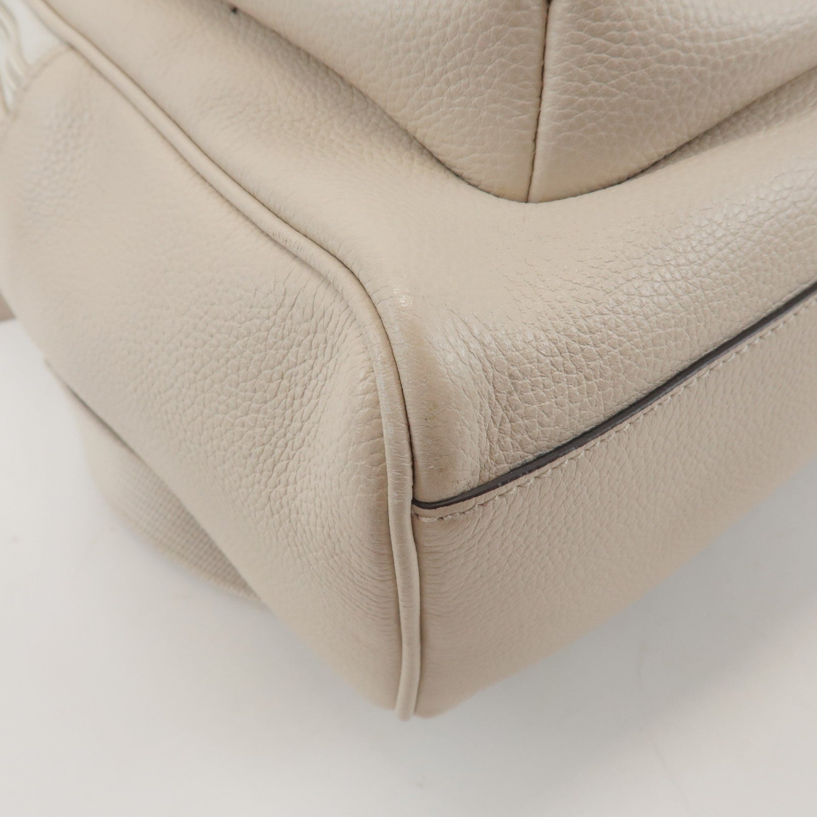 GUCCI Sherry Vintage Logo Leather Backpack Ivory 547834