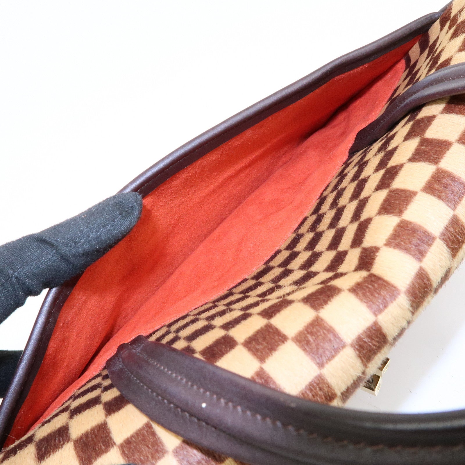 Louis Vuitton Damier Sauvage Lion Hand Bag Beige Brown M92131