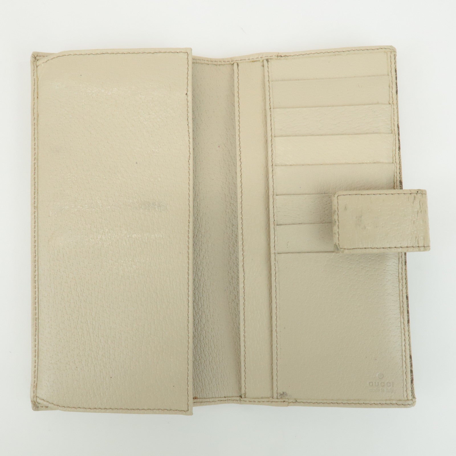 GUCCI Set of 2 GG Canvas Leather Wallet Beige Brown 203550/112715 Used