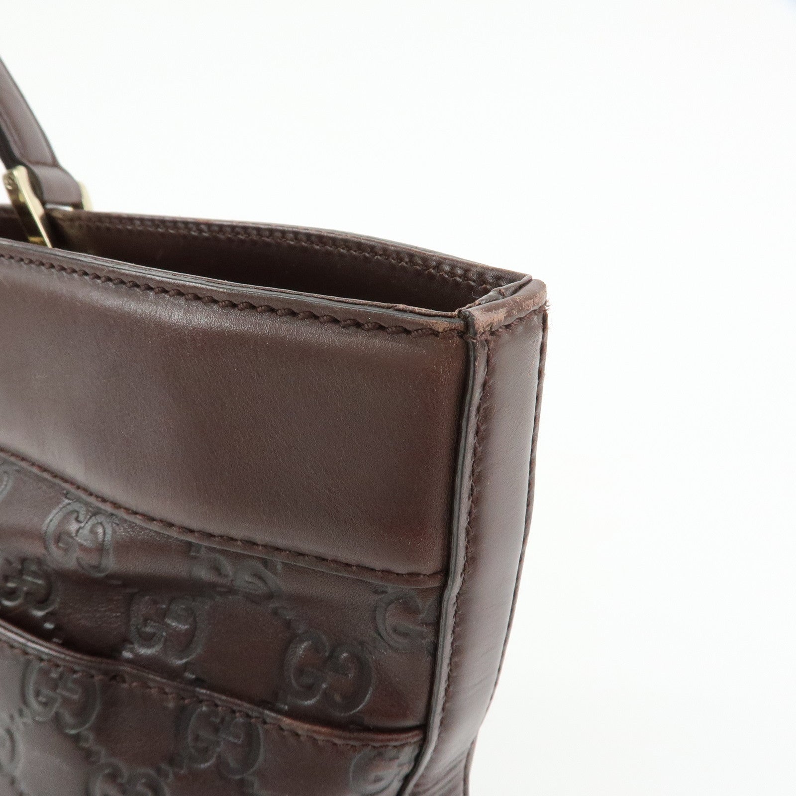 GUCCI Guccissima Leather Tote Bag Shoulder Bag Dark Brown 145993