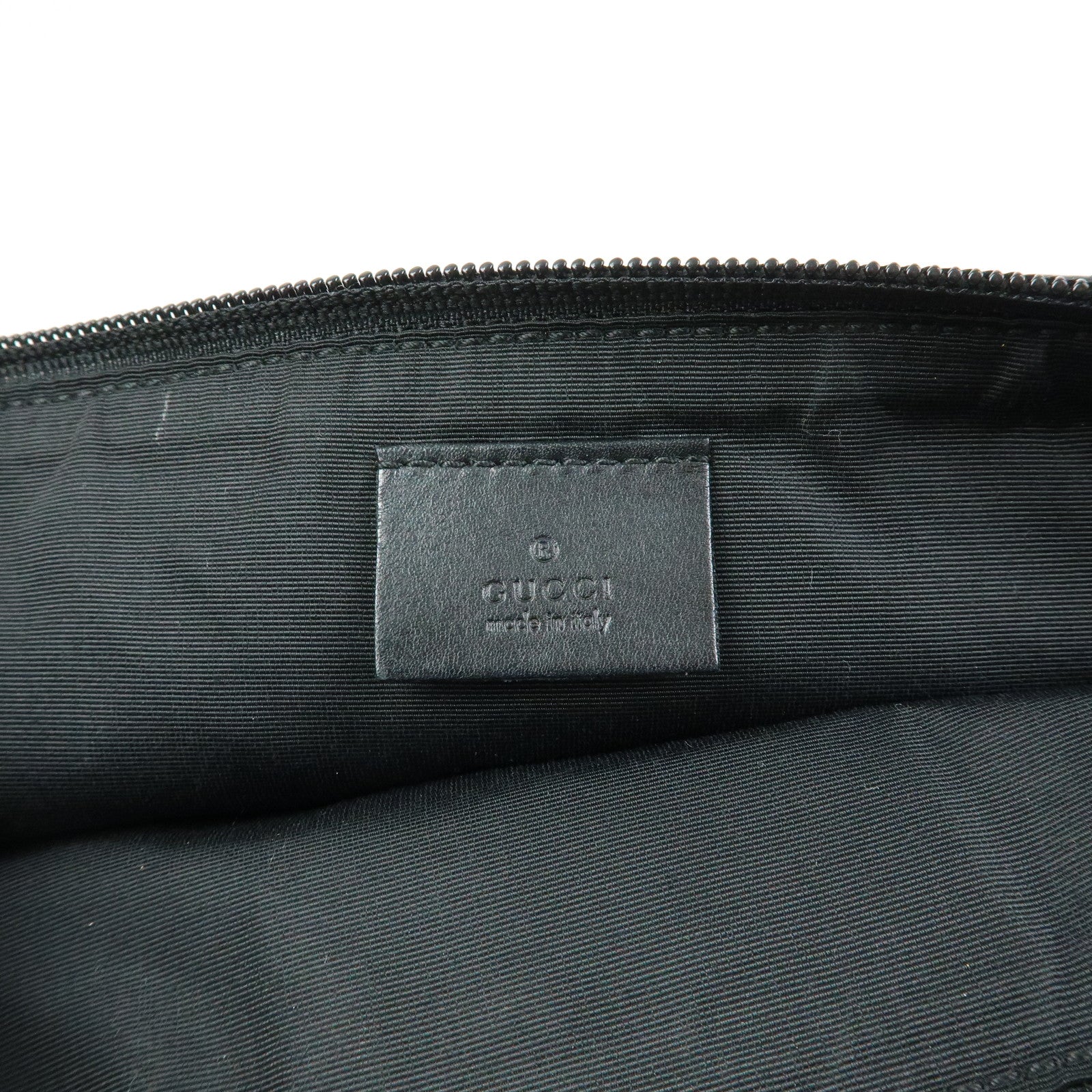 GUCCI Boat Bag GG Denim Leather Hand Bag Navy Black 07198