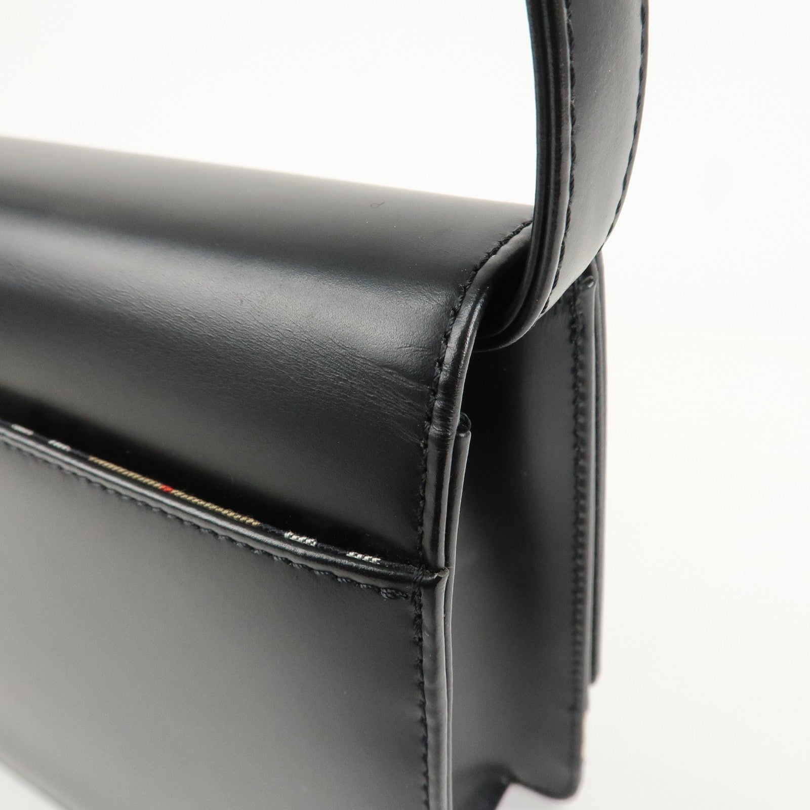 BURBERRY Nova Plaid PVC Leather Shoulder Bag Hand Bag Black Beige Used