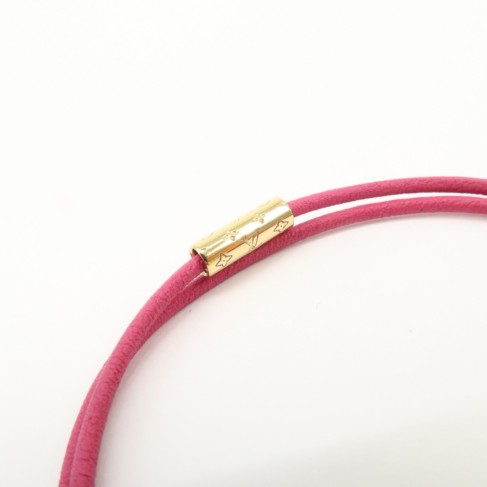 Louis Vuitton Monogram Padlock Bracelet Viole Fuchsia Gold HDW M8521F Used