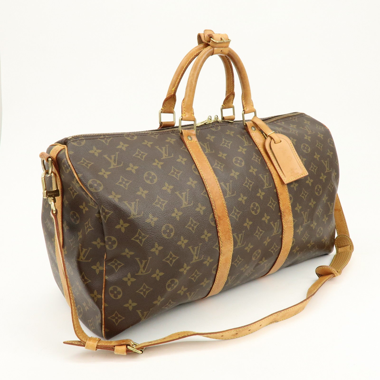 Louis Vuitton Monogram Keep All Bandouliere 50 Boston Bag M41416