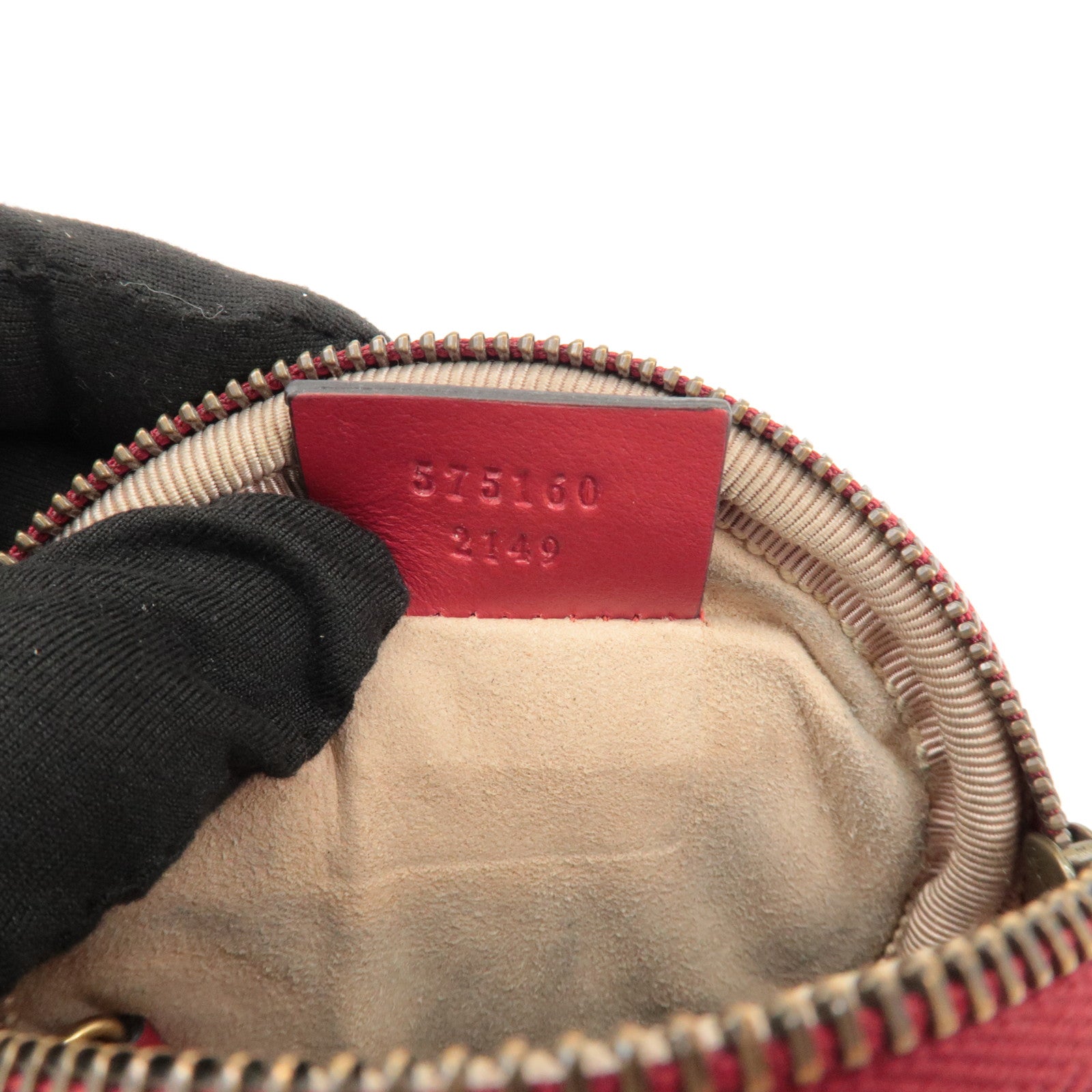 GUCCI GG Marmont Leather Round Coin Case Red 575160 Used