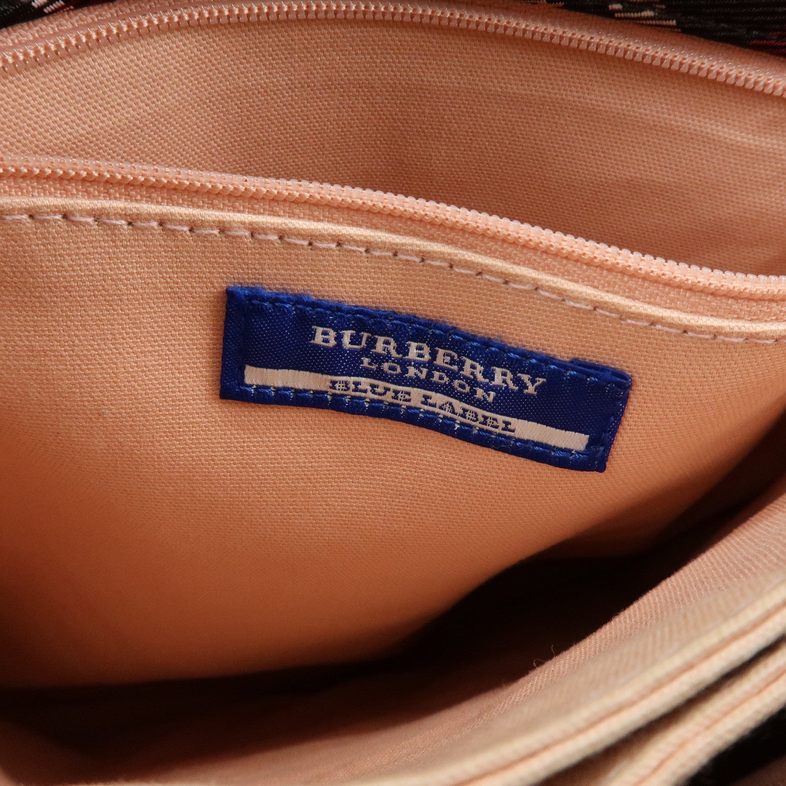BURBERRY Blue Label Canvas Leather Tote Bag Sholuder Bag Brown Pink