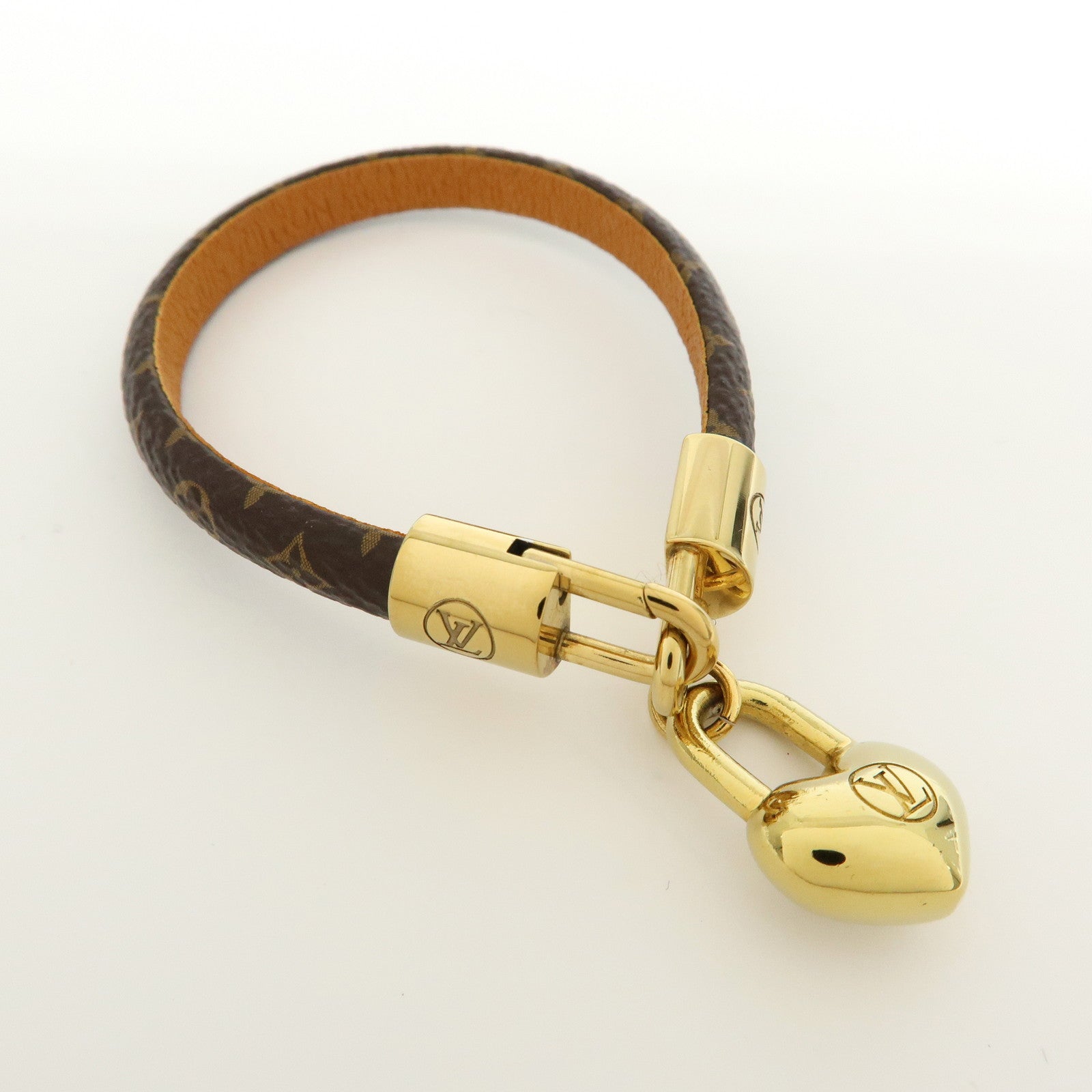 Louis Vuitton Monogram Bracelet Crazy In Lock Size 17 Brown M6451