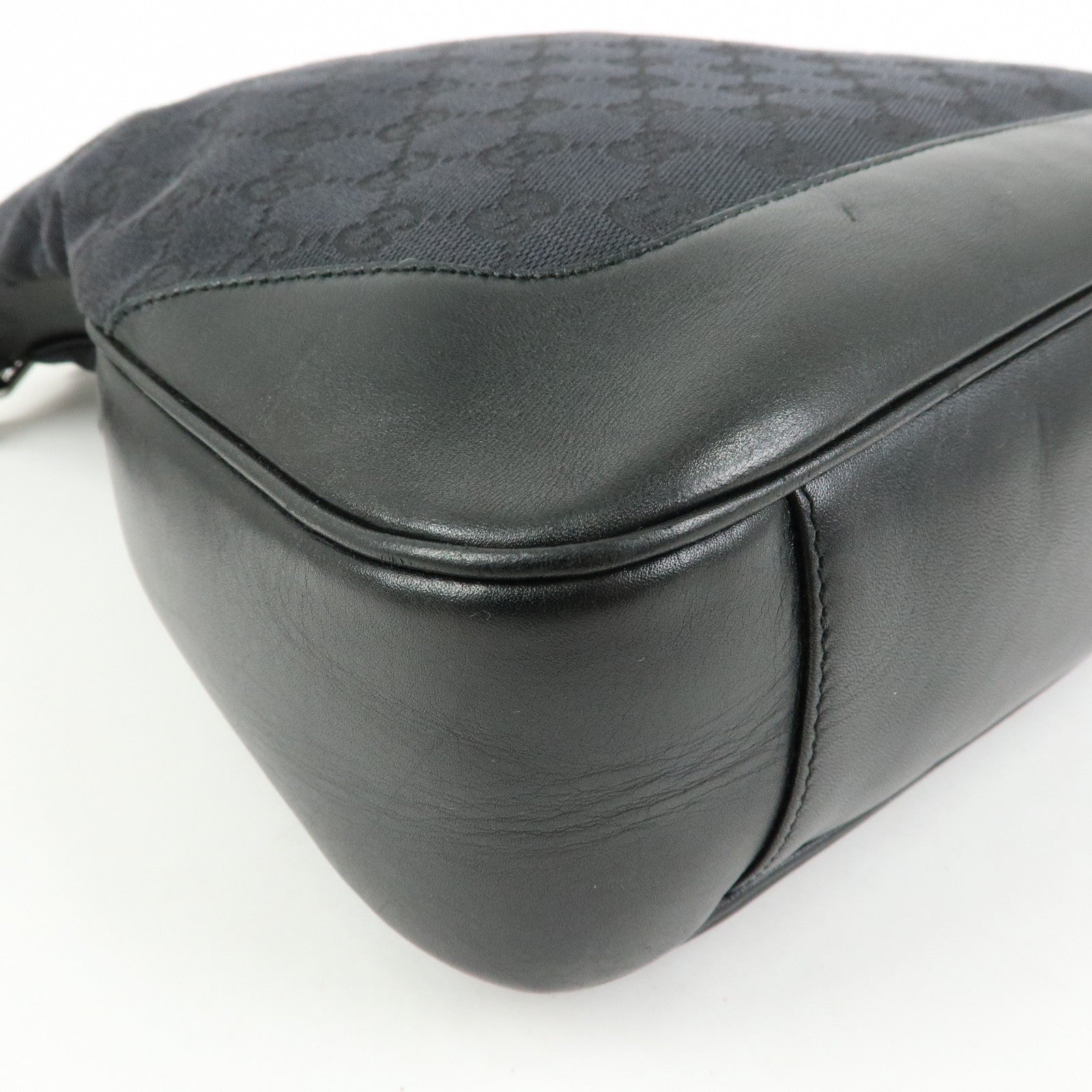 GUCCI Bamboo Sherry GG Canvas 2Way Bag Shoulder Bag Black 001・4058