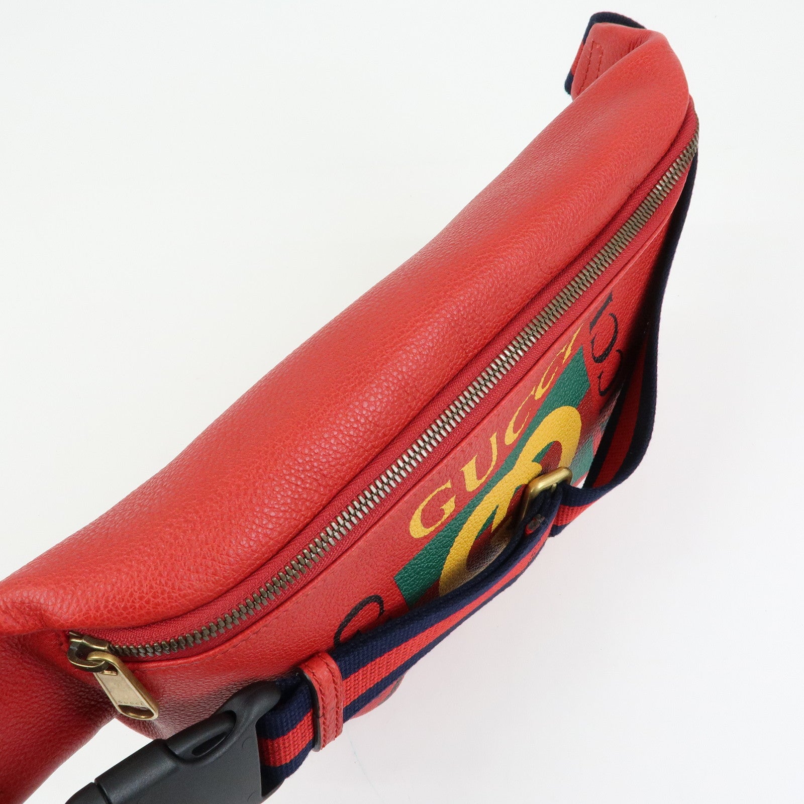 GUCCI Sherry Leather Waist Bag Crossbody Bag Red 530412