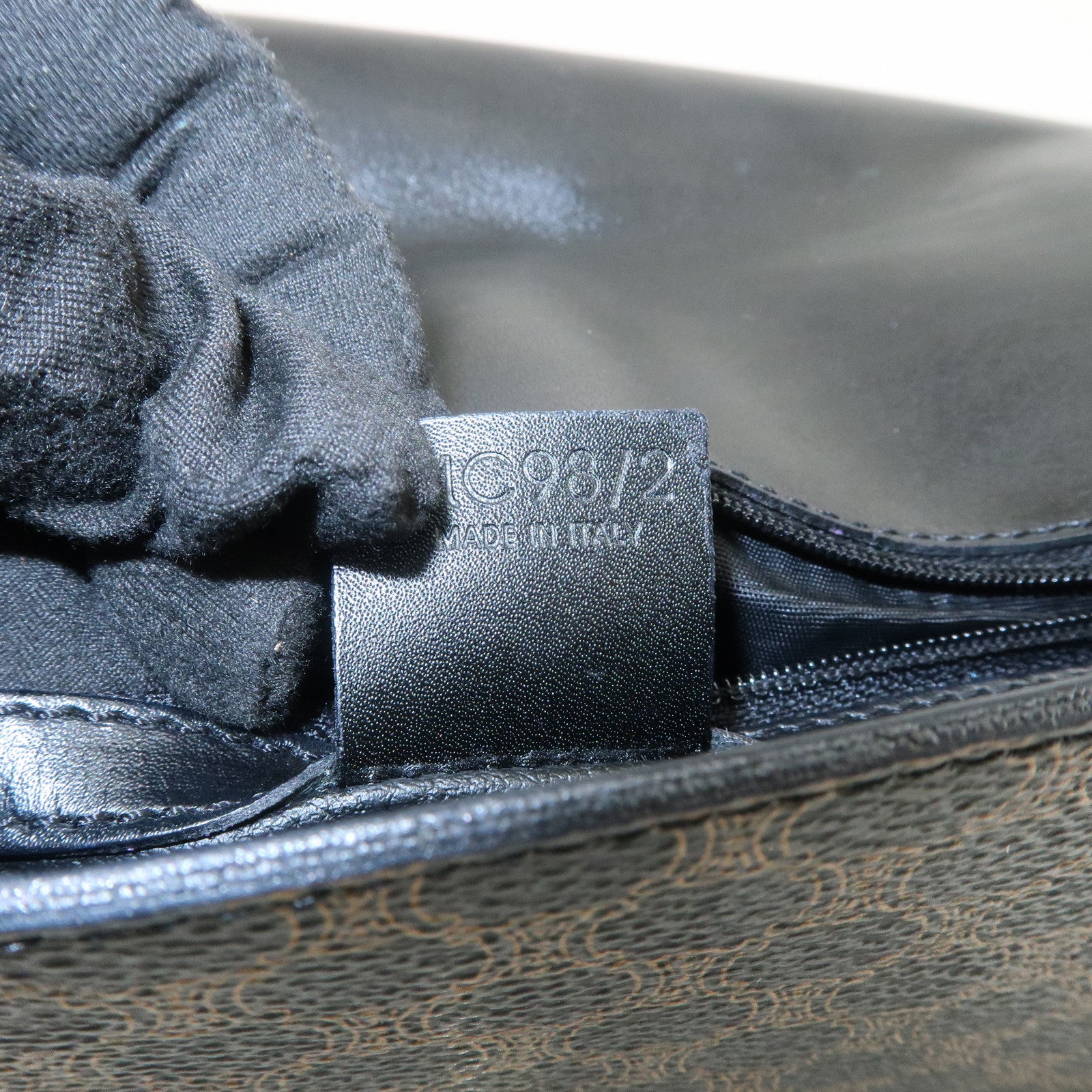 CELINE Macadam PVC Leather Shoulder Bag Hand Bag Black Brown