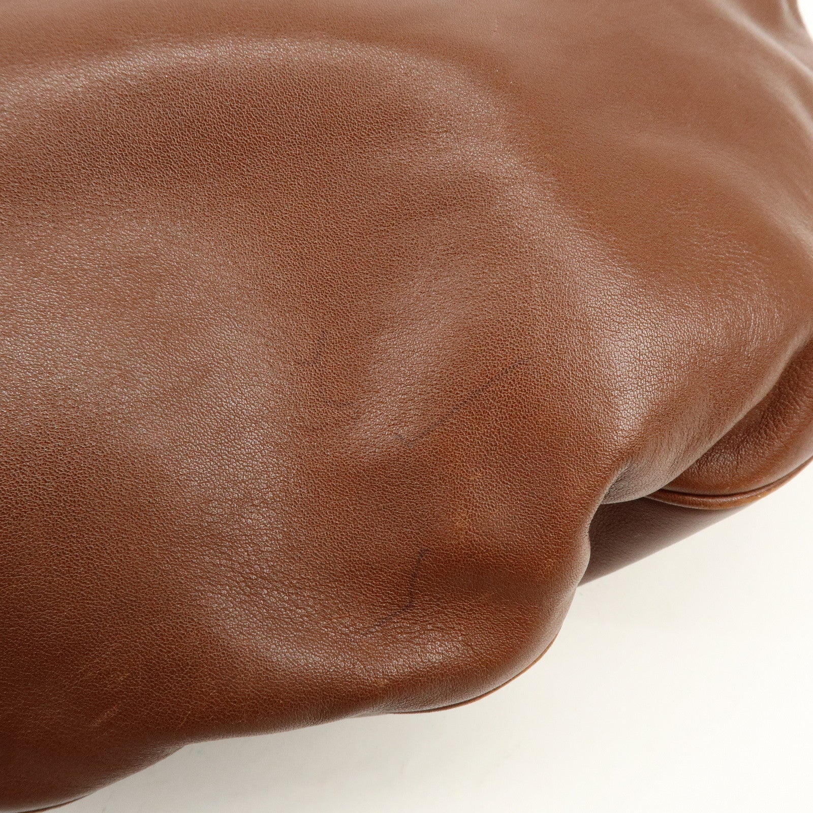 GUCCI Leather Shoulder Bag Brown 154401