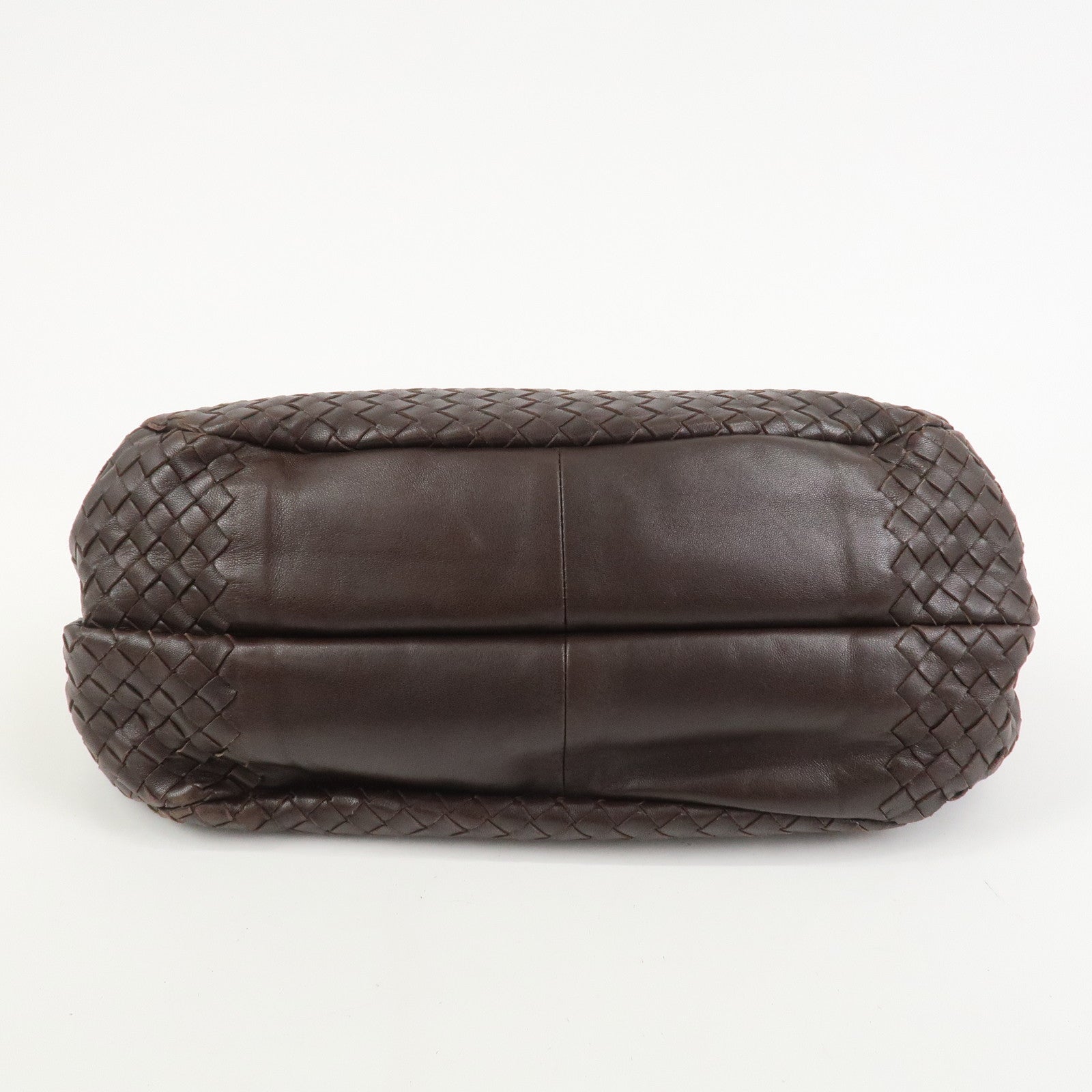 BOTTEGA VENETA Intrecciato Campana Shoulder Bag Brown 125787