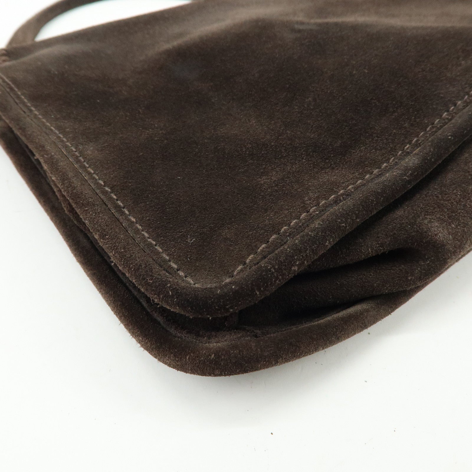 BOTTEGA VENETA Suede Shoulder Bag Tote Bag Dark Brown