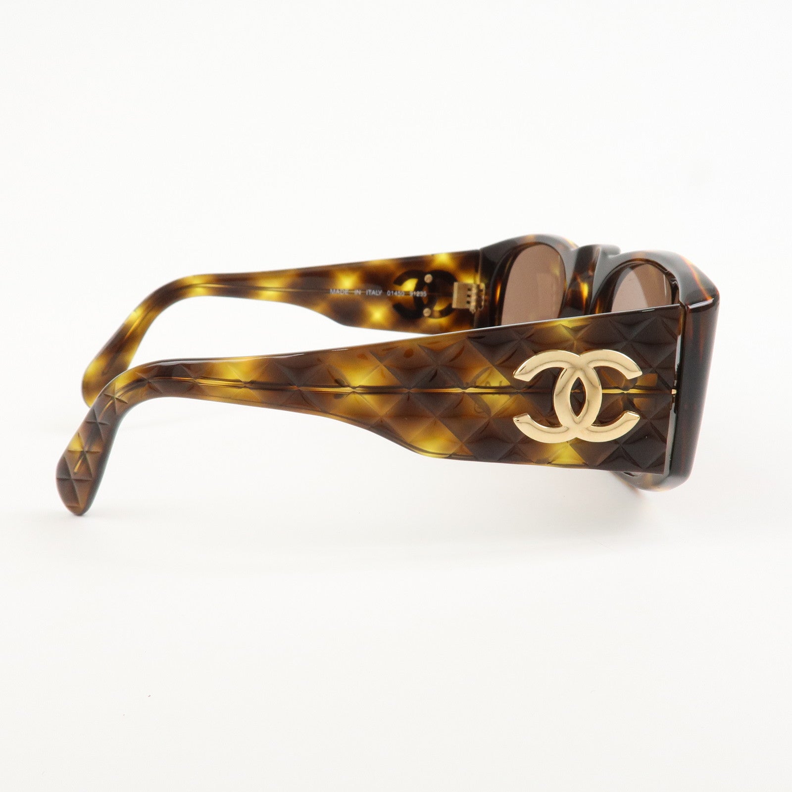 CHANEL COCO Mark Plastic Sunglasses Tortoiseshell Brown