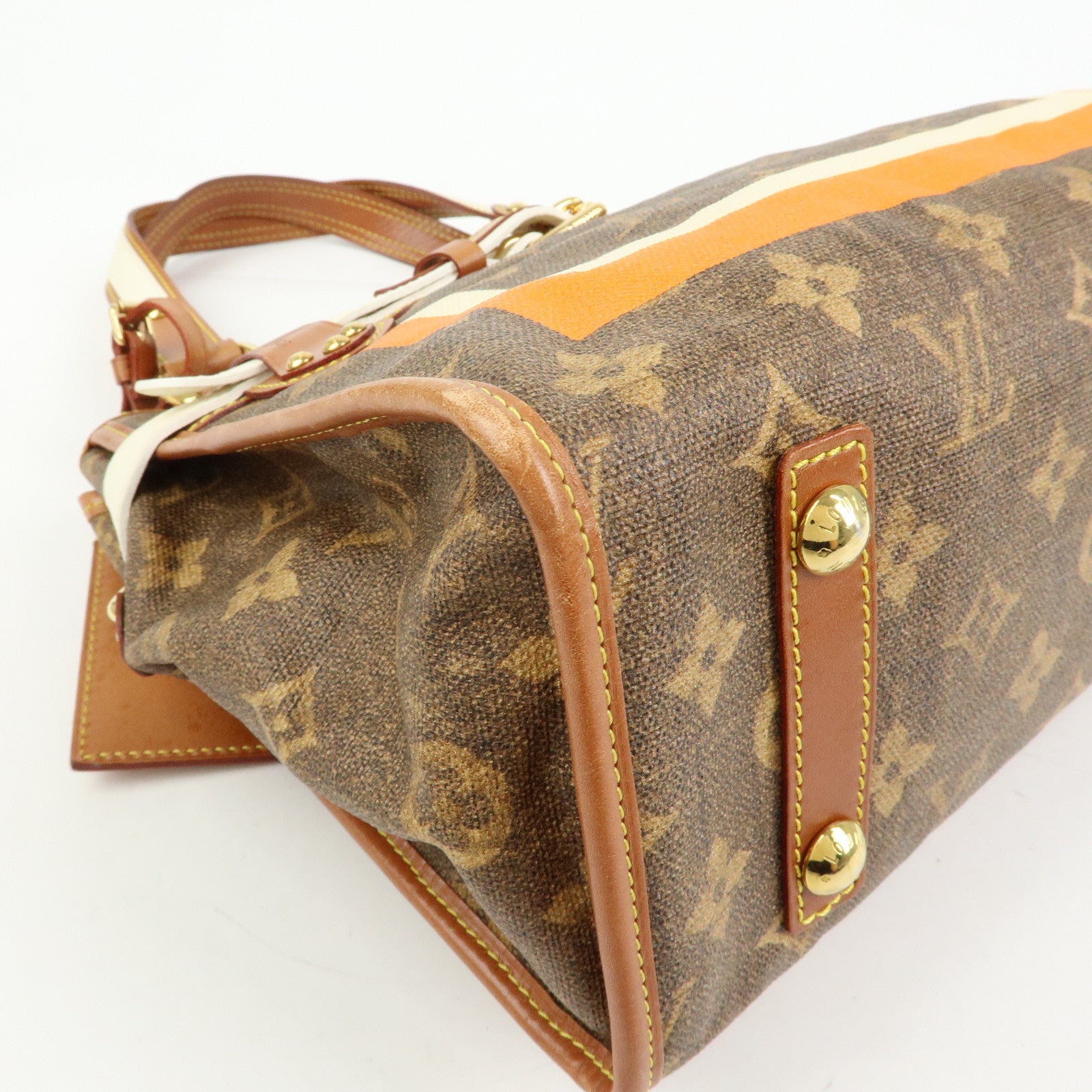 Louis Vuitton Monogram Tisse Sac Rayures PM Tote Hand Bag M56386