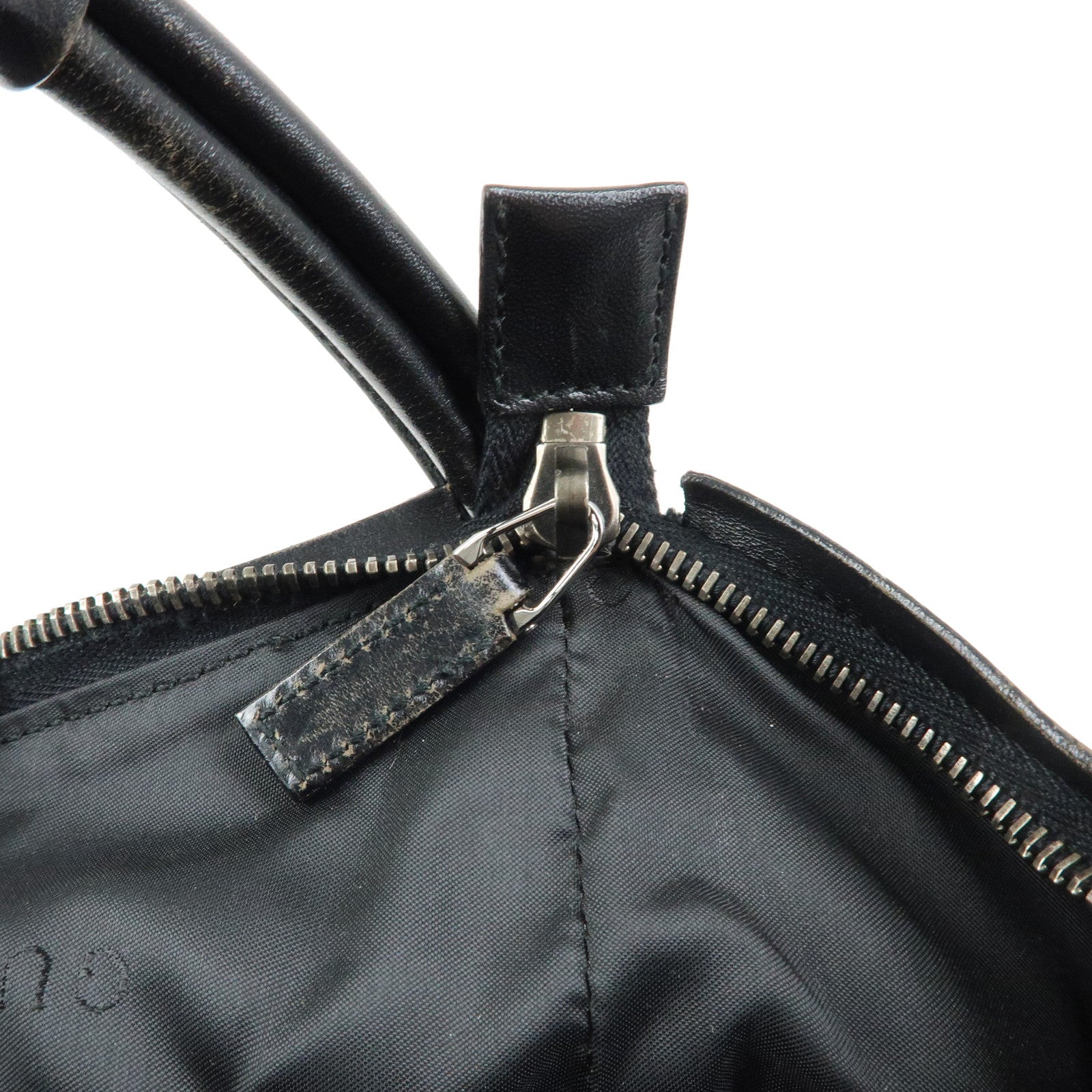 GUCCI Logo Leather Shoulder Bag Hand Bag Black 001.3766