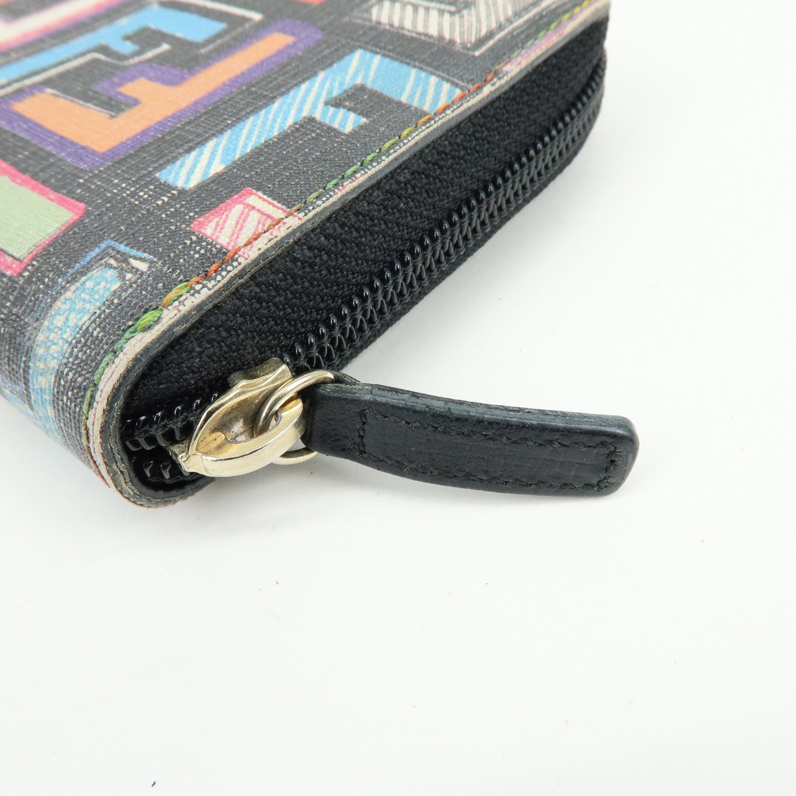 FENDI Zucchino PVC Coated Canvas Long Wallet Multicolor 8M0024