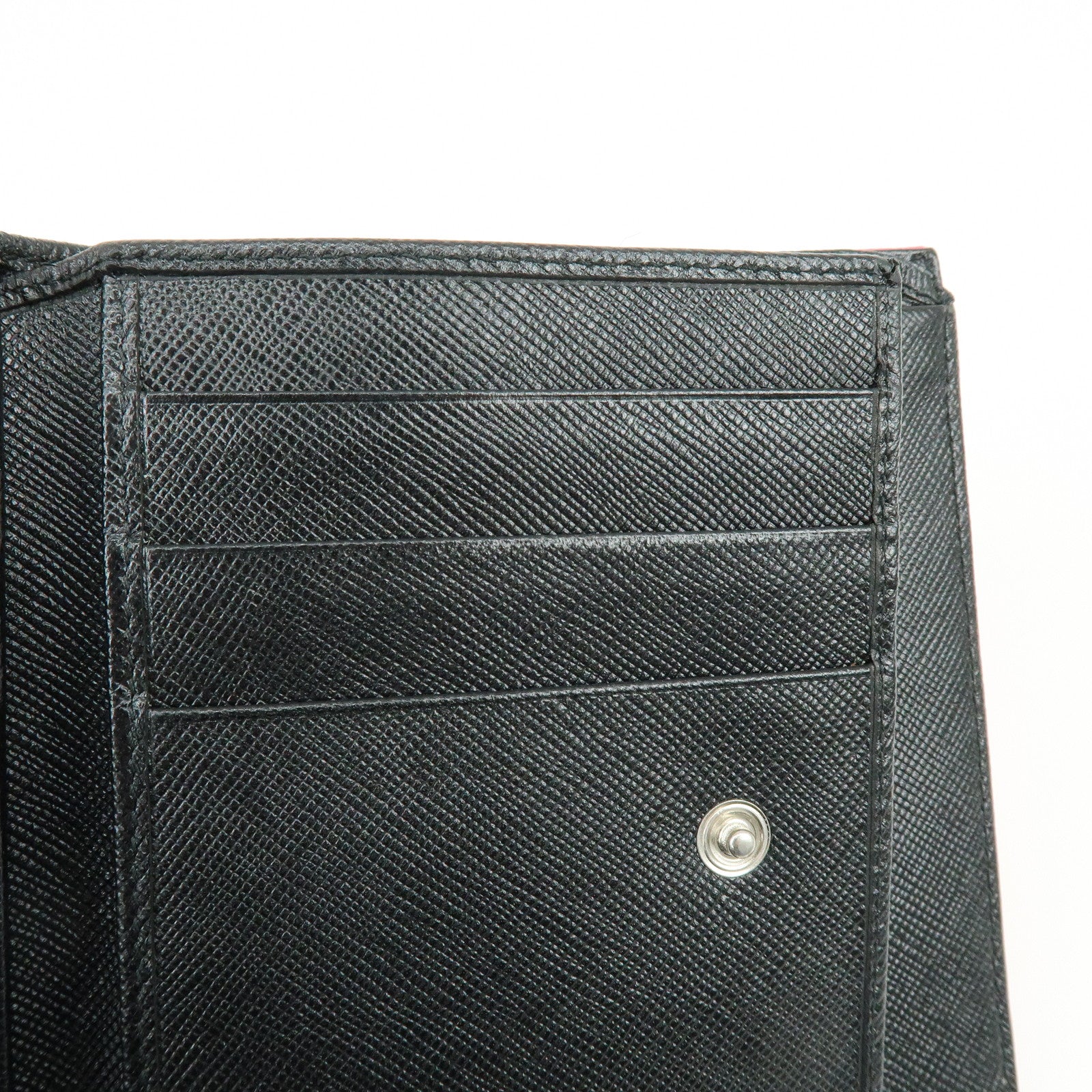 PRADA Triangle Logo Nylon Saffiano Leather Compact Wallet Pink M668